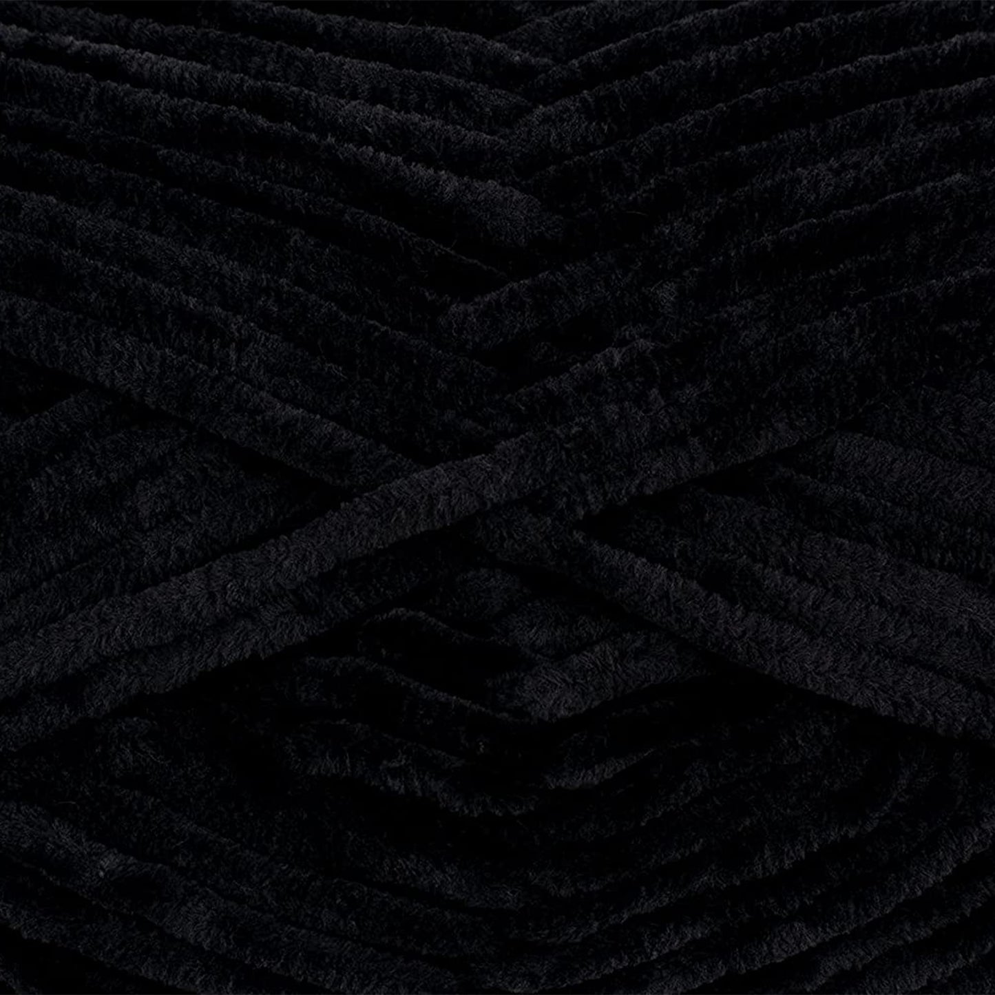 Gründl Wolle Funny uni - soft chenille wool for crocheting - cuddly and skin-friendly - 100% polyester - 10 balls 100 g / 120 m - needle size 5-6, black - 3442-17