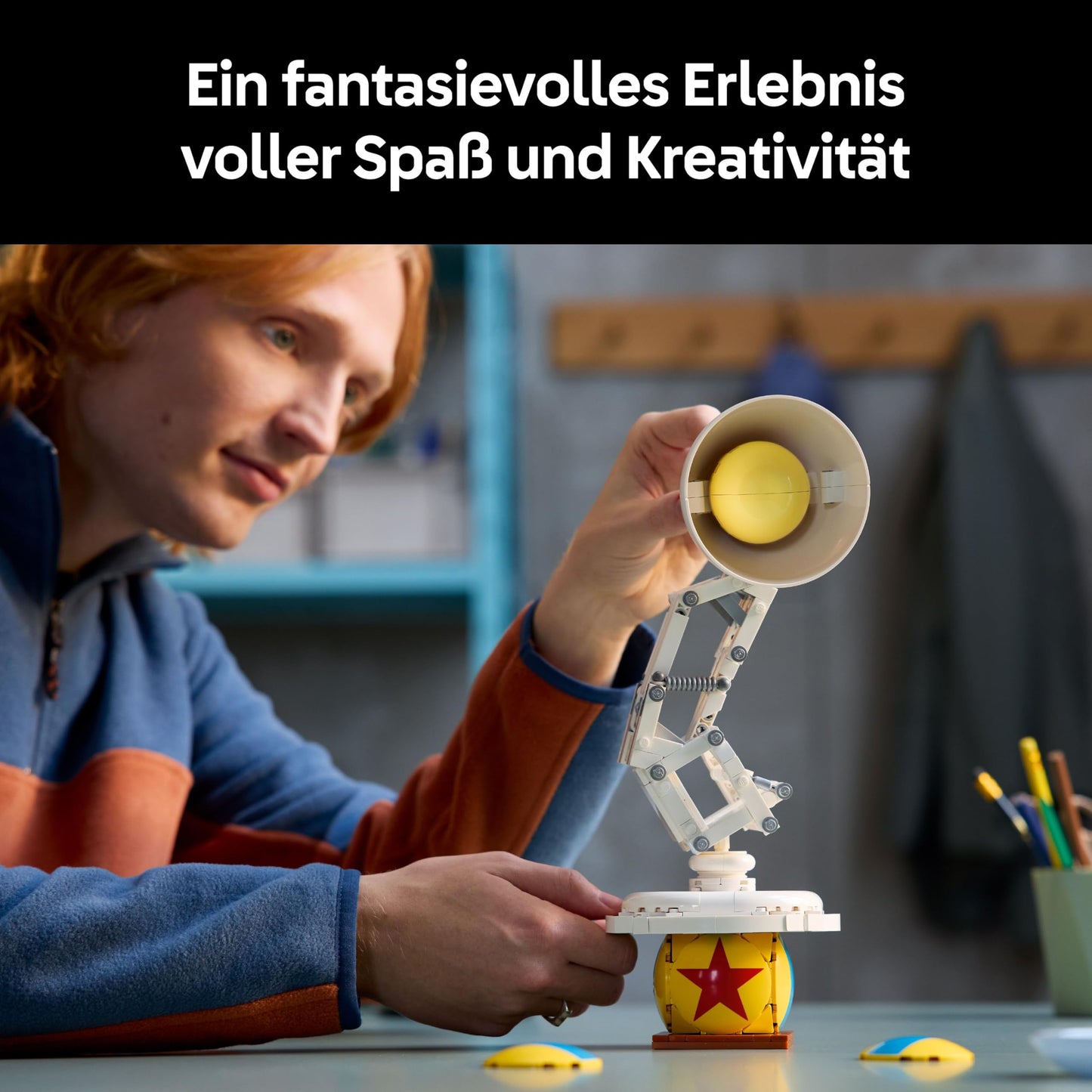 LEGO Ideas Disney Pixar set - model building for adults - 3D puzzle with hidden film references - DIY desk decoration - gift idea for collectors 21357
