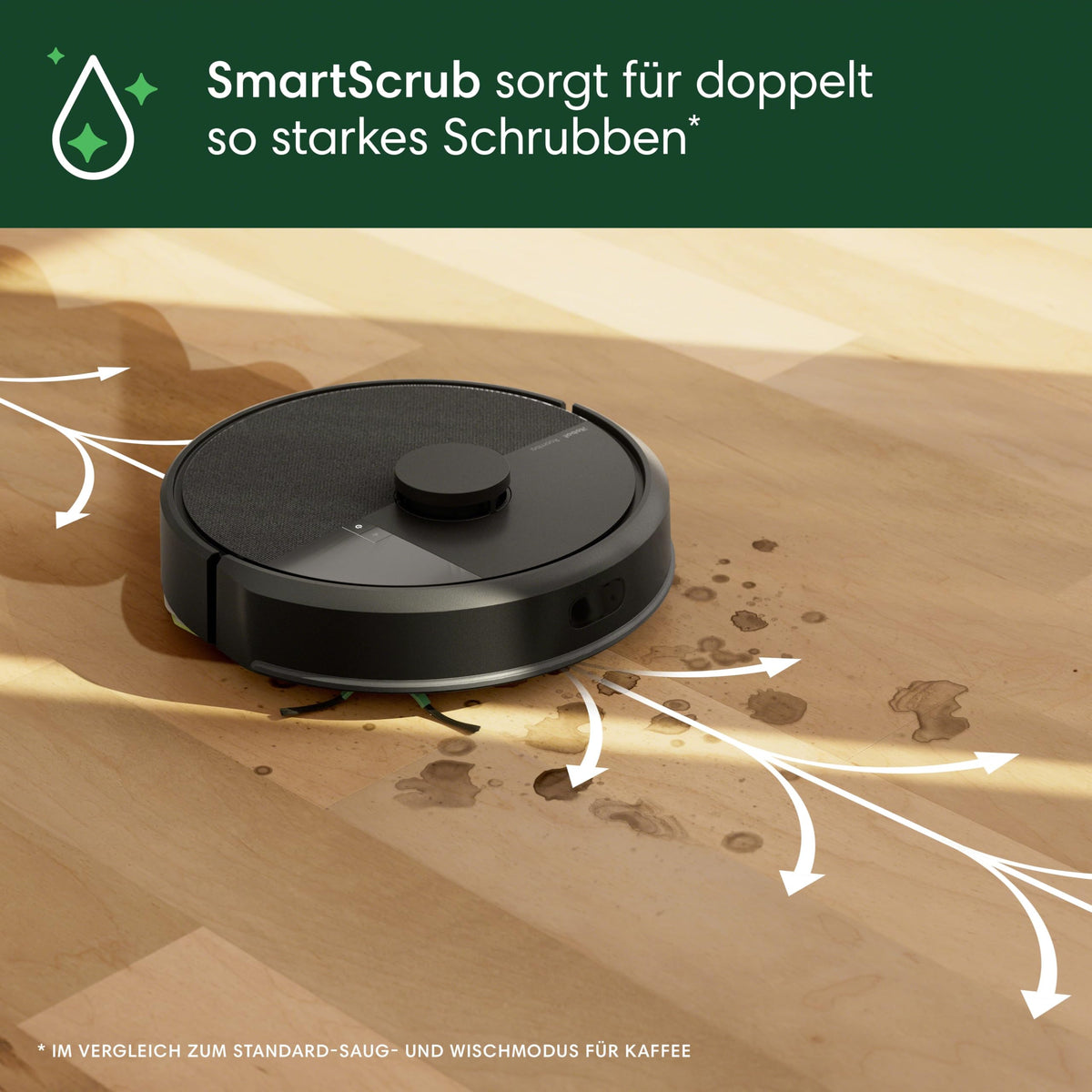 iRobot Roomba 105 Combo + AutoEmpty Dock - Golire automată timp de până la 75 de zile - Aspirare + Spălare - Clearview LiDAR - 7000Pa - 120 minute - SmartScrub - Ocolește obstacole - Aplicație - Negru - Y351040