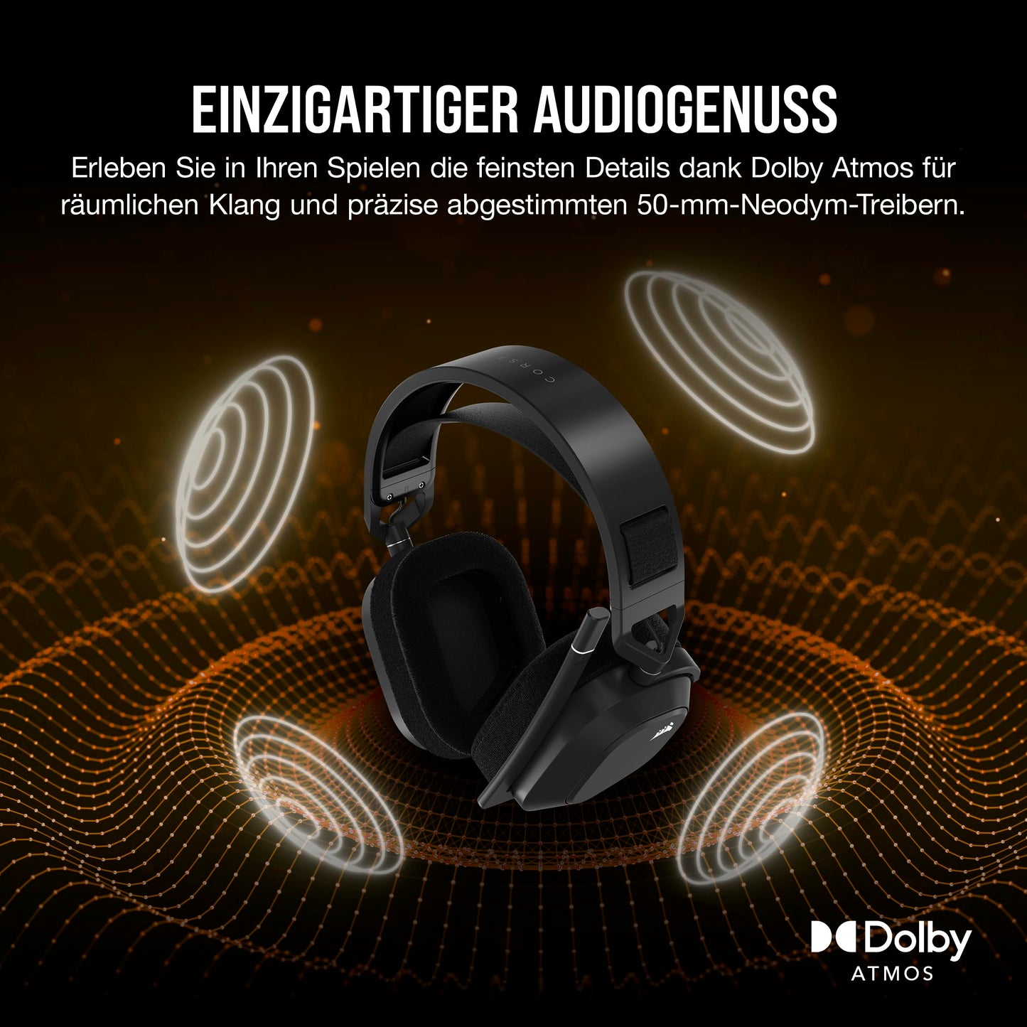 CORSAIR HS80 MAX WIRELESS Multiplatform Gaming Headset CA-9011295-WW