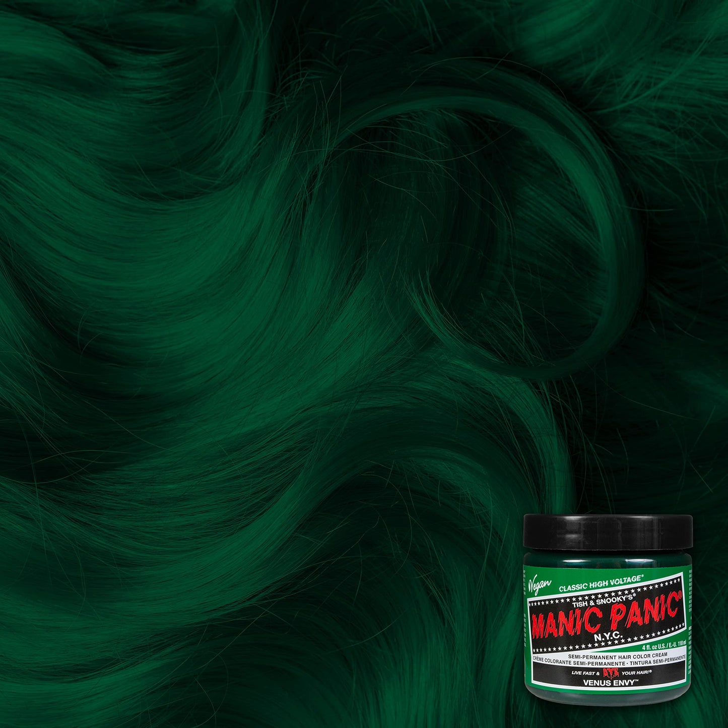 Manic Panic Venus Envy Classic Cream, Vegan, Cruelty-Free, Green Semi-Permanent Hair Color, 2 x 118ml - HCR
