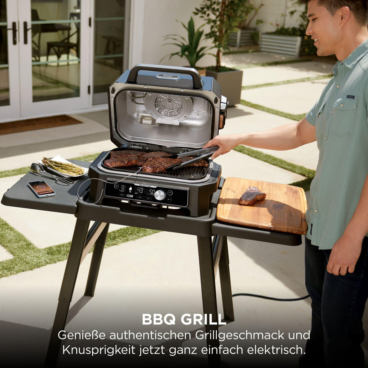 Ninja Woodfire Pro Connect XL Grătar Electric BBQ Smoker, Control prin aplicație - OG901EUAMZ