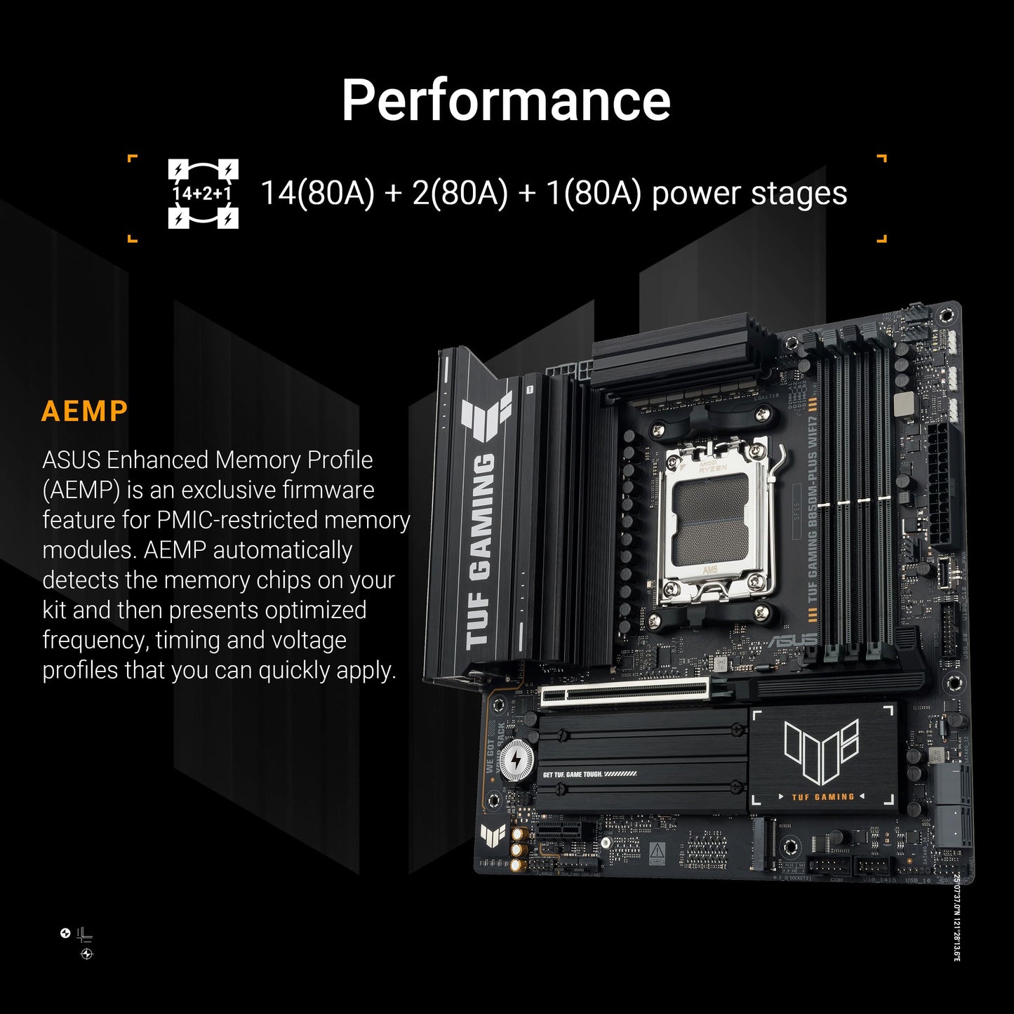 ASUS TUF Gaming B850M-PLUS WIFI7 motherboard socket AMD AM5 - 90MB1MU0-M0EAY0