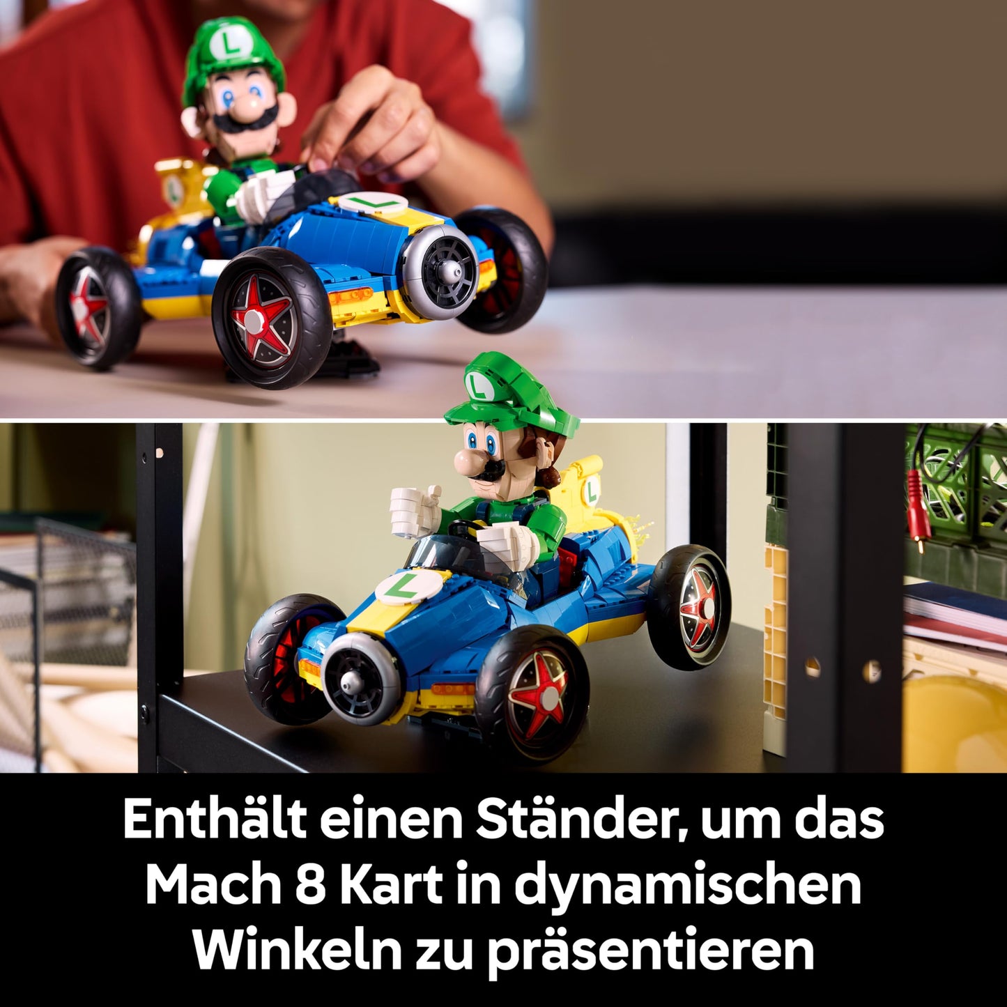LEGO Super Mario: Mario Kart: Luigi & Turbo Speedster - Nintendo Figure and Car Model Building for Adults - Collectable Gaming Merch - Gift Idea for Men, Women and Fans - 72050