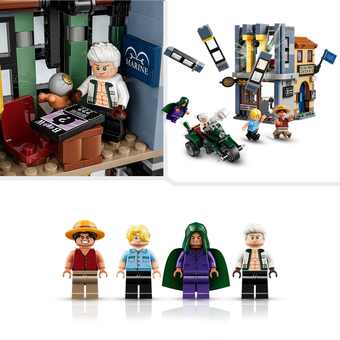 LEGO ONE PIECE Showdown with Captain Smoker - Interactive toy with 4 minifigures including Monkey D. Luffy and Sanji - Children's room decoration - Gift for boys, girls and fans aged 9 and over - 75642