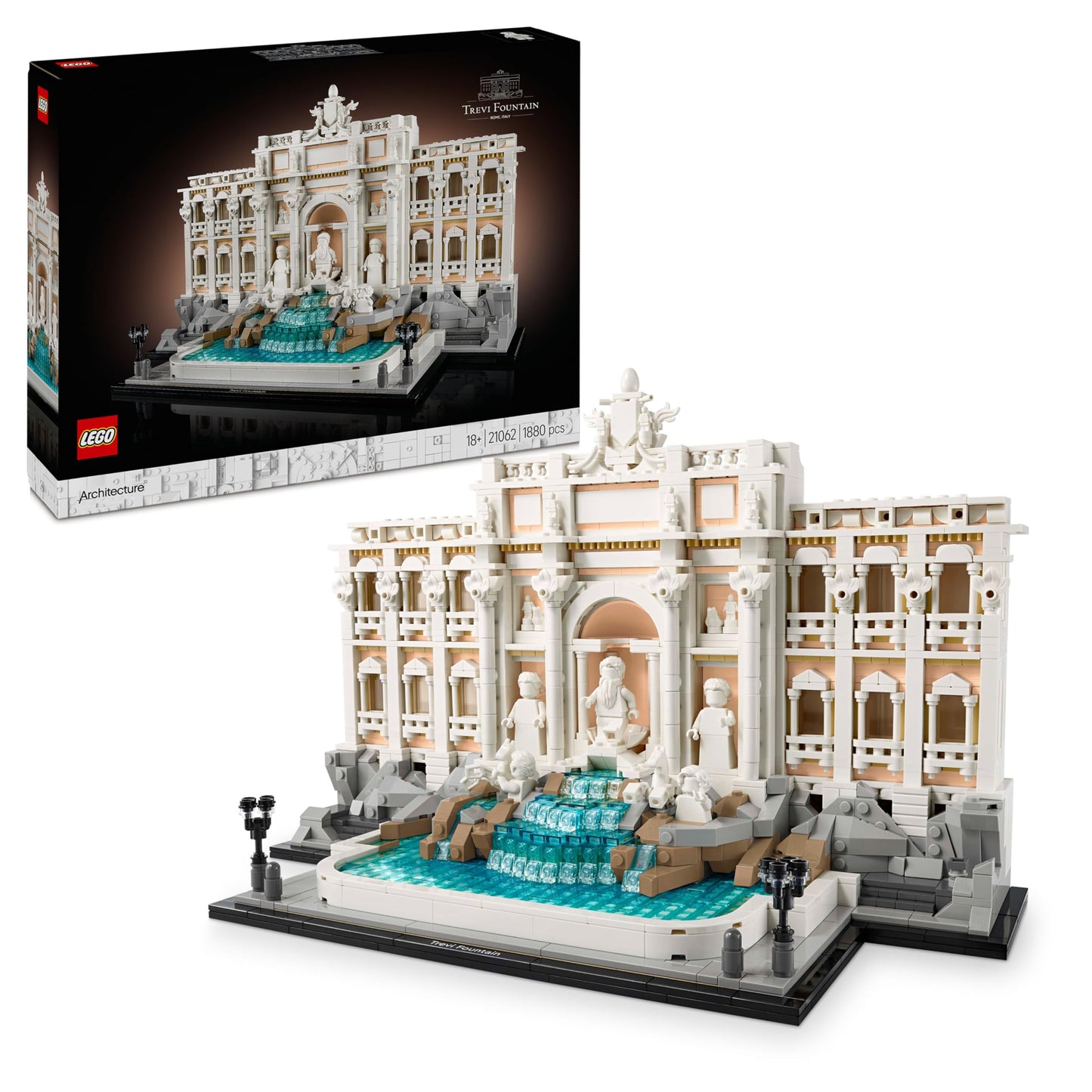 LEGO Architecture Trevi Fountain - Model of a Rome Landmark with Minifigures Sculptures - Collectible for the Office and Living Room - Gift for Adults and Architecture Lovers 21062