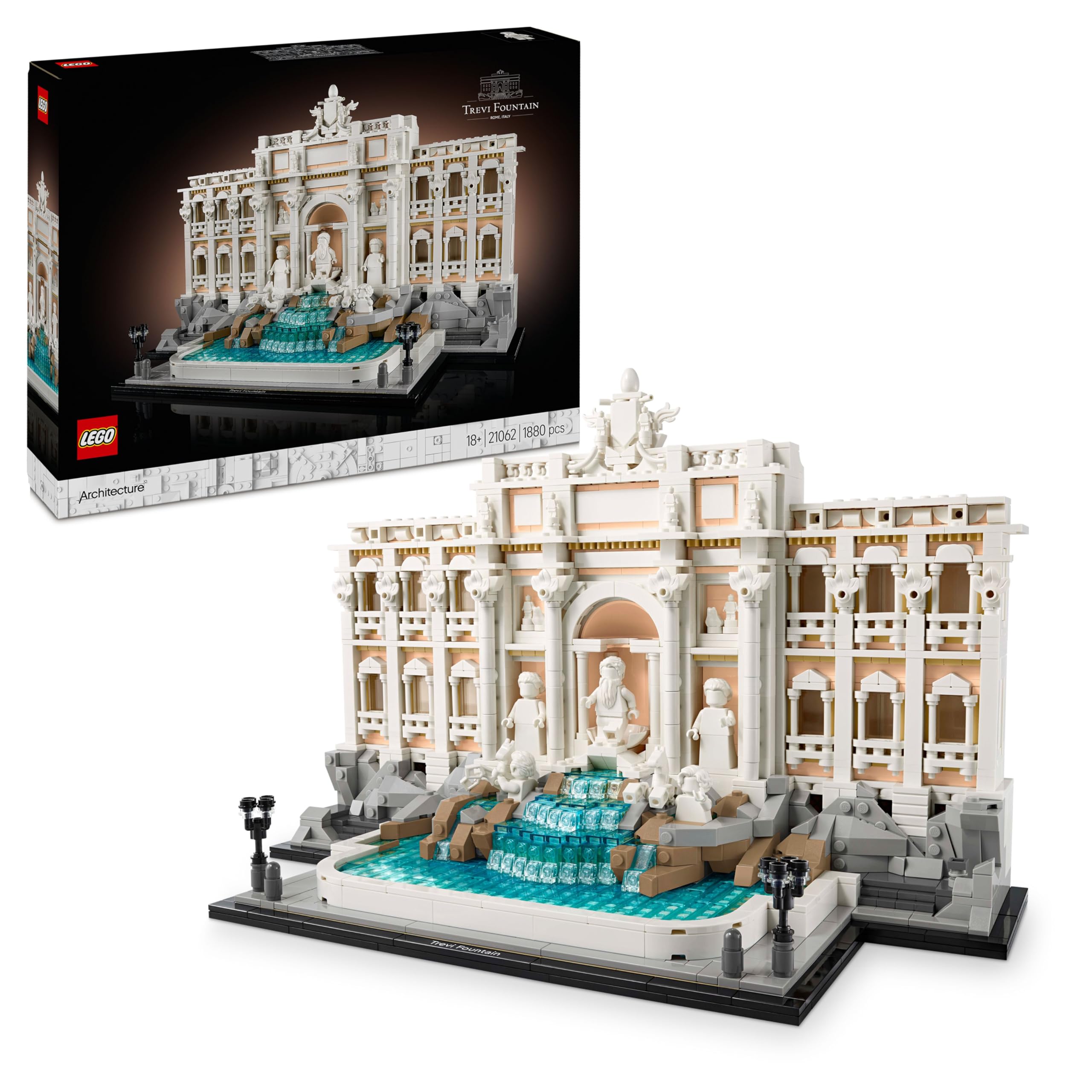 LEGO Architecture Trevi Fountain - Model of a Rome Landmark with Minifigures Sculptures - Collectible for the Office and Living Room - Gift for Adults and Architecture Lovers 21062