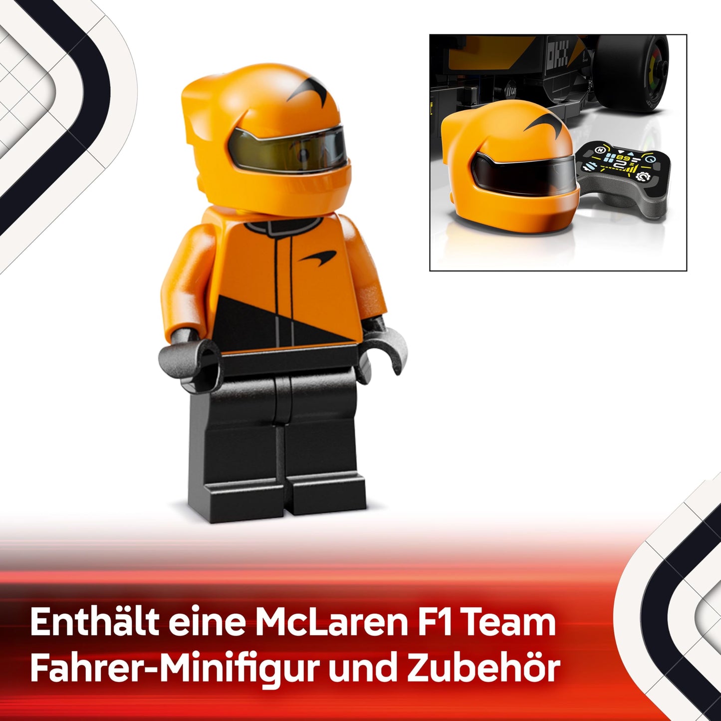 LEGO Speed Champions McLaren F1 Team MCL38 racing car - toy with Formula 1 minifigure to collect - model and gift for boys and girls aged 10 and over and adults motorsport fan 77251