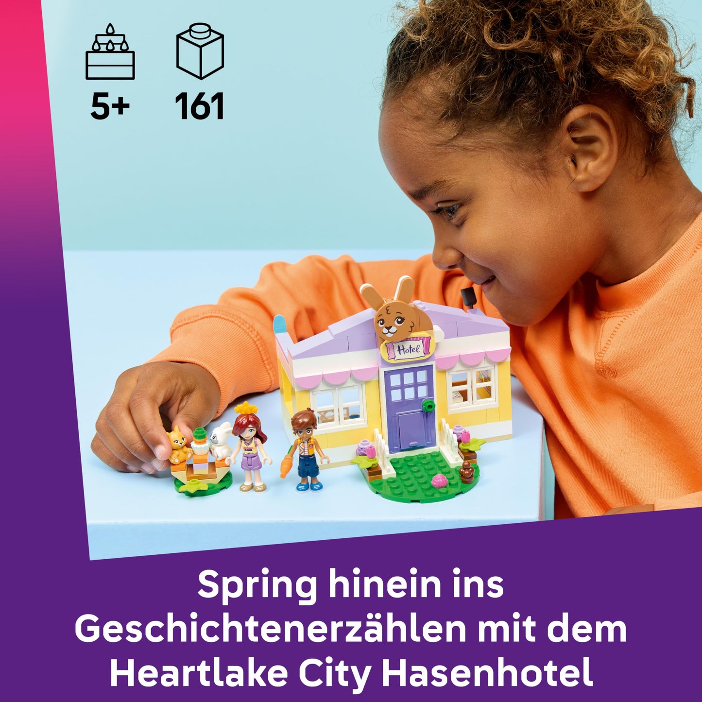 LEGO Friends Heartlake City Rabbit Hotel - House Playset with 2 Mini Dolls, 2 Animal Figures & Animal Care Accessories - Birthday Gift for Girls Ages 5 and Up - 42679