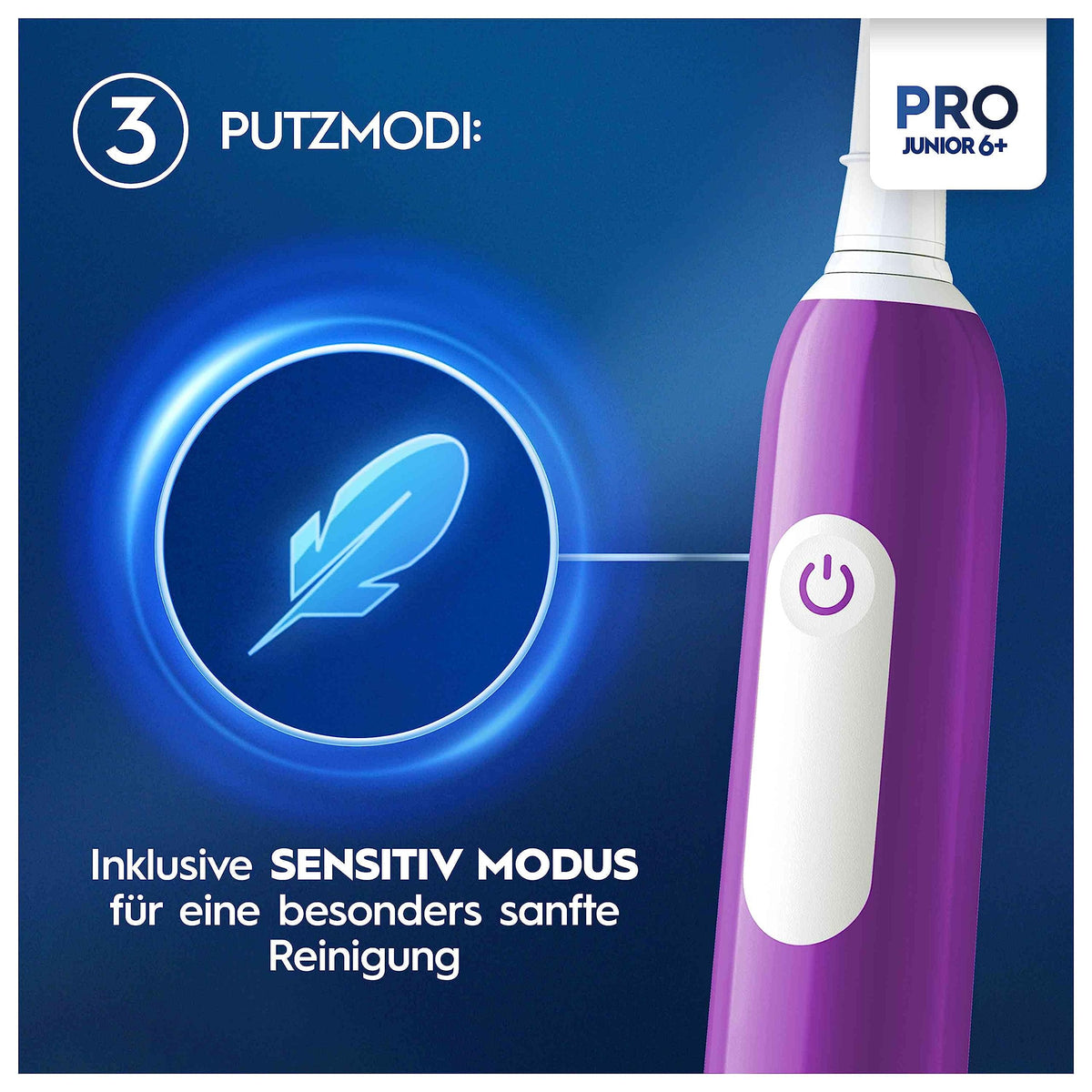 Periuță de dinți electrică Oral-B Pro Junior pentru copii, Violetă - 8006540742891