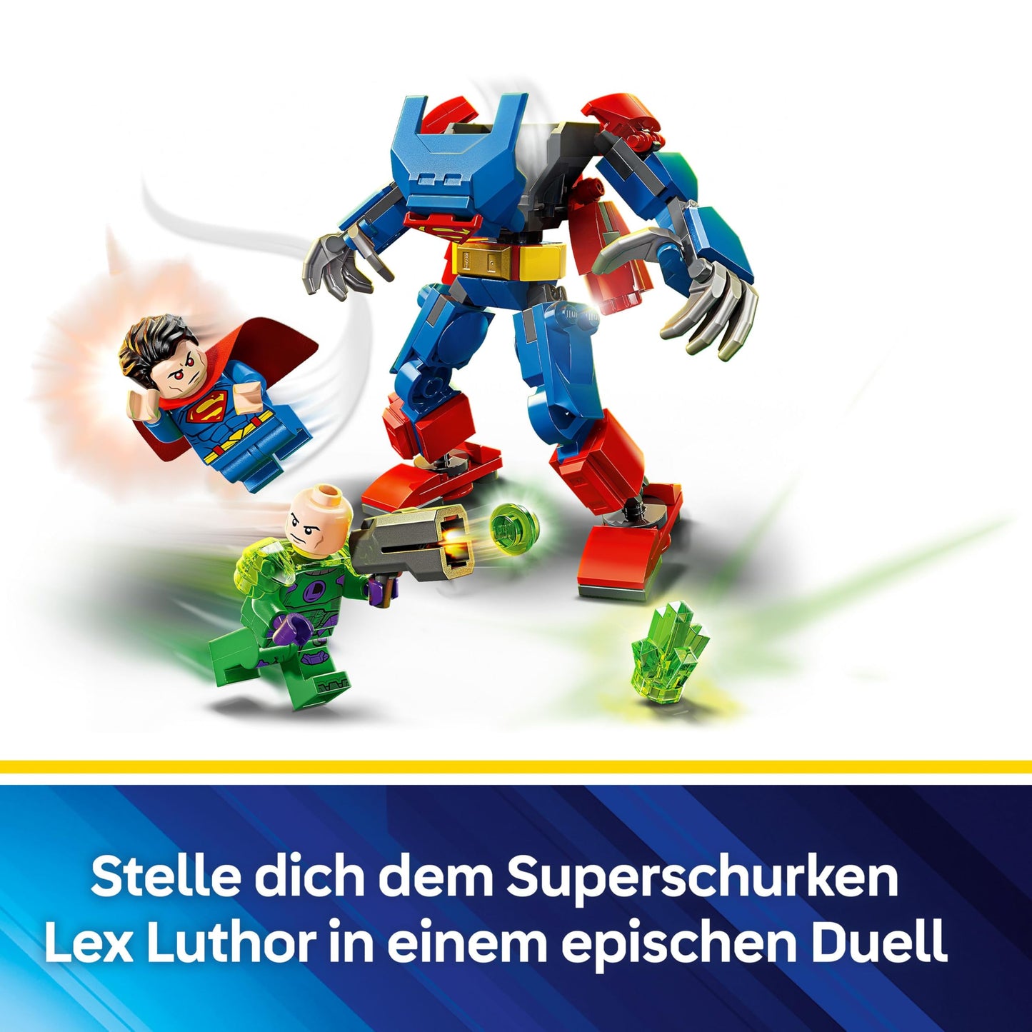 LEGO DC Superman Mech vs. Lex Luthor - superhero toy with 2 minifigures - buildable action figure with movable arms, legs and fingers - gift for boys and girls aged 6 and over 76302
