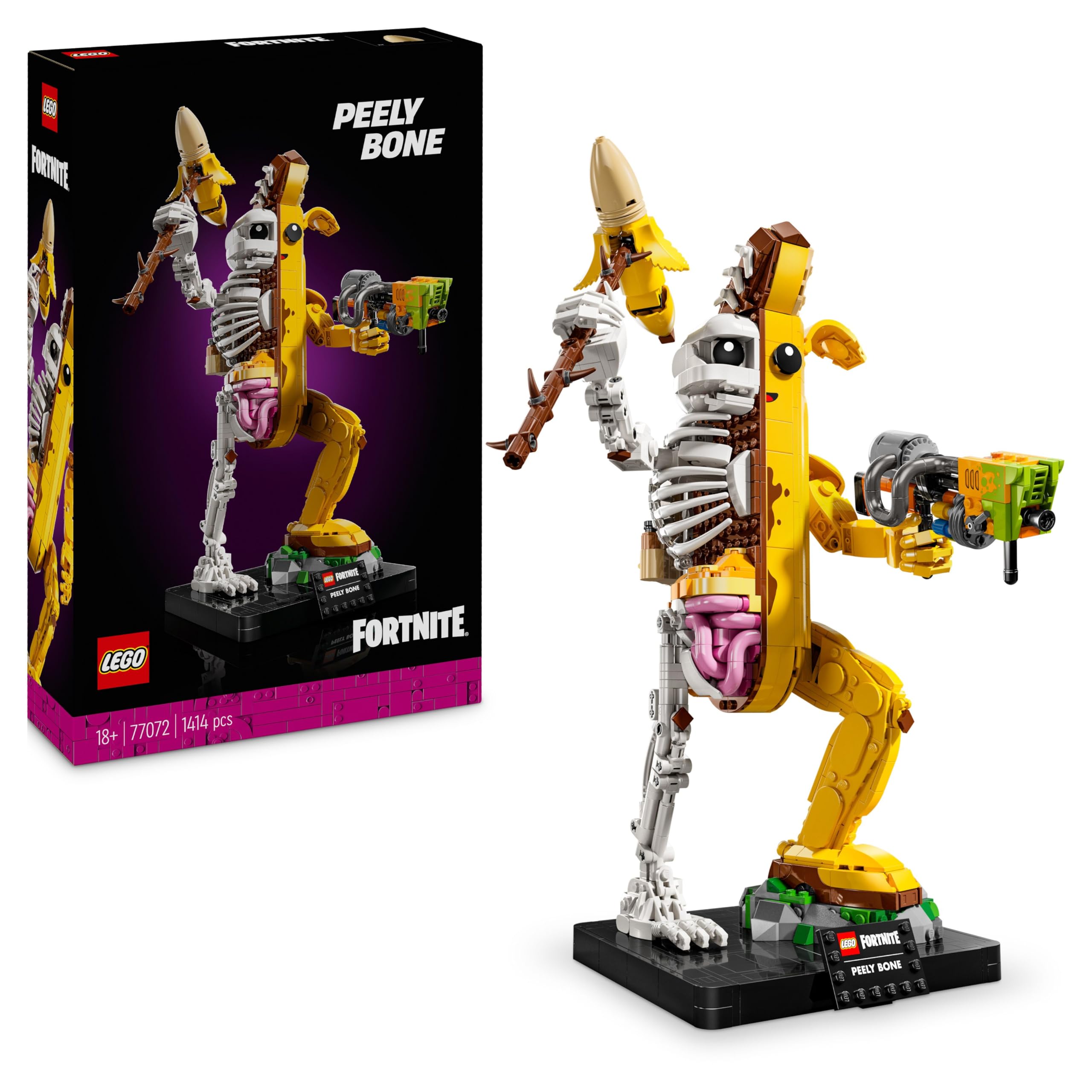 LEGO Fortnite Bone Scarf - Gamer Model Building Set for Adults - Bowl Bat Pickaxe, Paint Launcher, Banana Backpack - Gaming Decoration - DIY Set - Gaming Gift for Adults & Fans - 77072