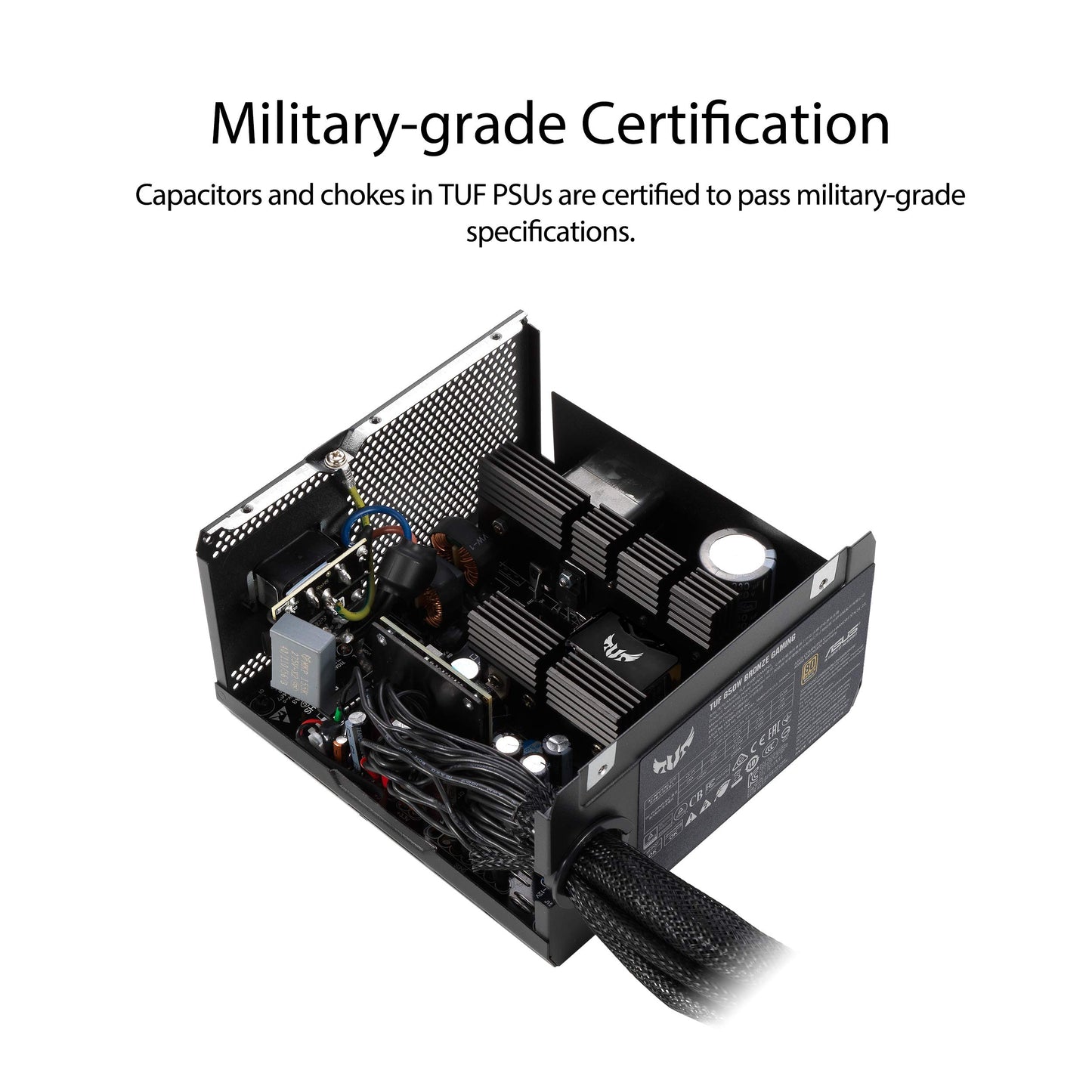 ASUS TUF Gaming 650W power supply (80 Plus Bronze, 0db technology, 80cm 8-pin CPU connector, black) - 90YE00D1-B0NA00