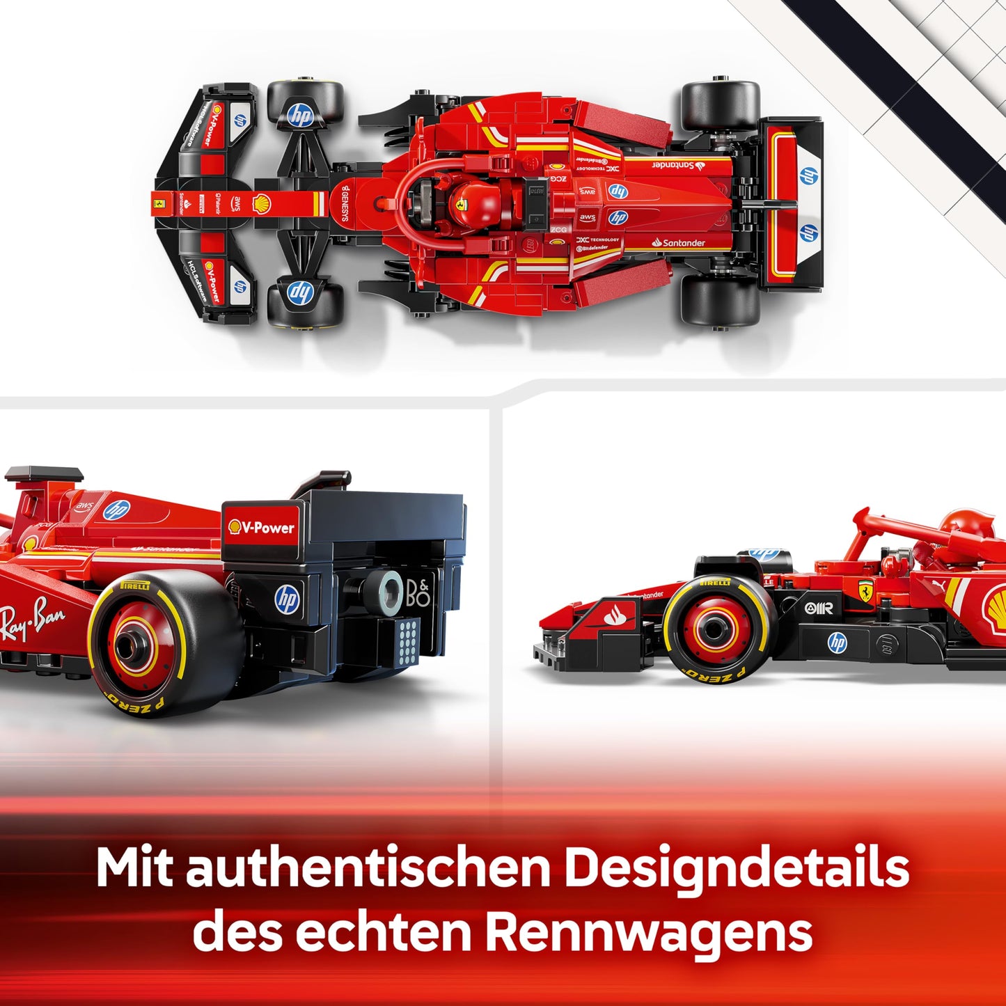 LEGO Speed Champions Ferrari SF-24 F1 racing car - model car set with driver - model building for children - toy with 1 minifigure - collectible Formula 1 gift for boys and girls - 77242