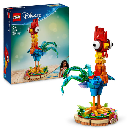 LEGO ǀ Disney Moana 2: Heihei toy - animal figure for playing and displaying with rotating head, movable wings and tail feathers as well as stand - gift for girls aged 9 and over - 43272