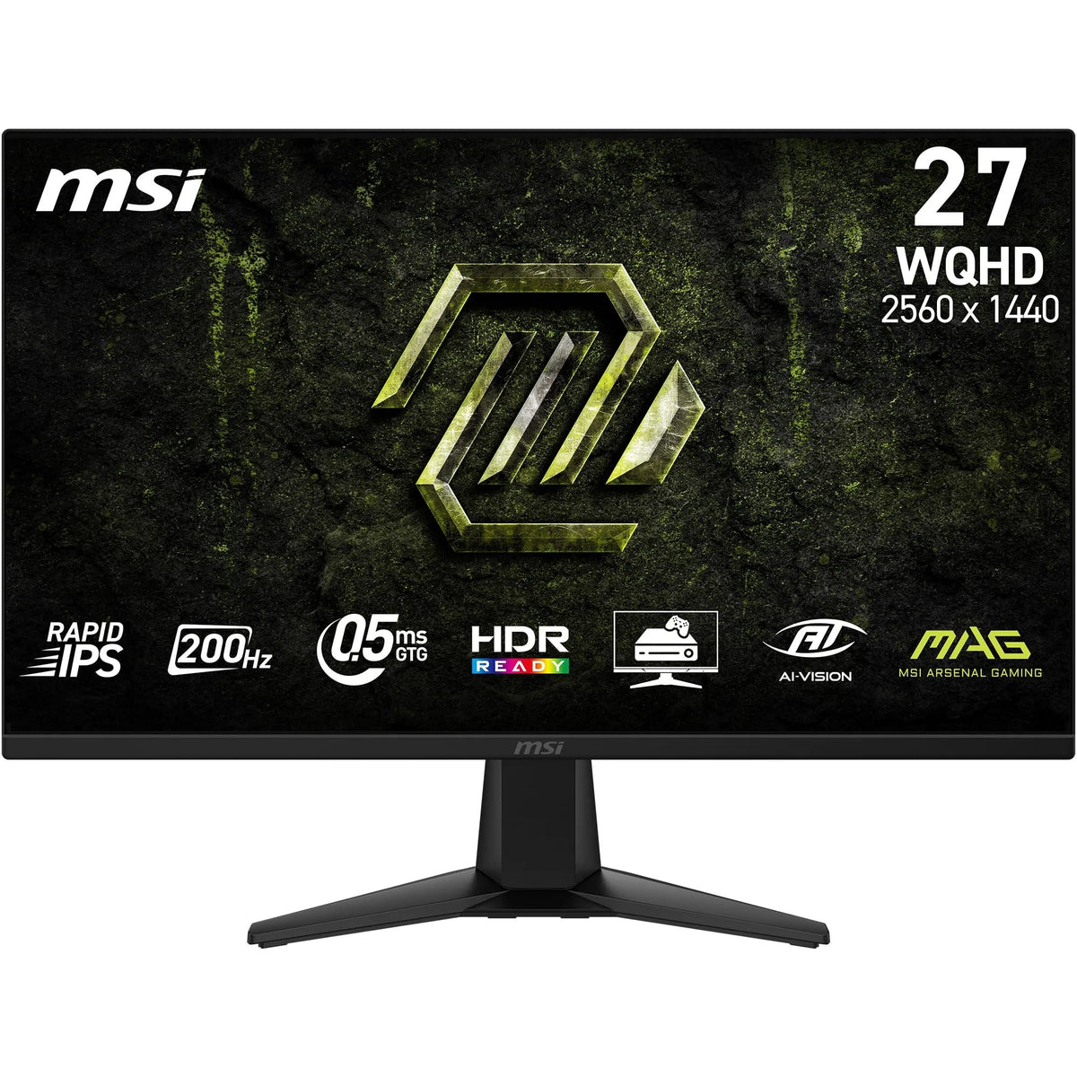MSI MAG 275QFA E20 – 27″ WQHD Rapid IPS, 200 Hz, 0,5 ms. Cu HDR, compatibilitate G-SYNC, AMD FreeSync Premium, AI Vision, Eye Care, HDMI 2.0b, DP 1.4a și design fără margini în negru. - 4711377398855