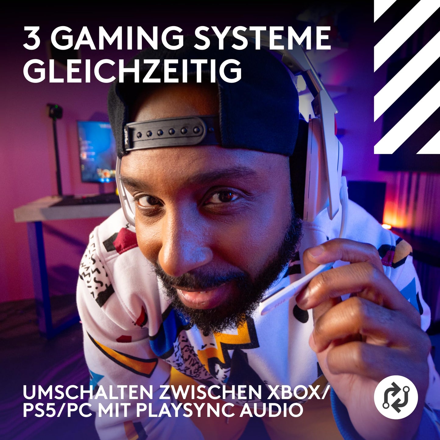 Logitech G Astro A50 LIGHTSPEED Wireless Gaming Headset + Base Station (Gen 5), PRO-G GRAPHENE, 3-System Switching, USB-C for Xbox, PS5, PC/Mac or Nintendo Switch & Switch 2, Bluetooth - White - 939-002230
