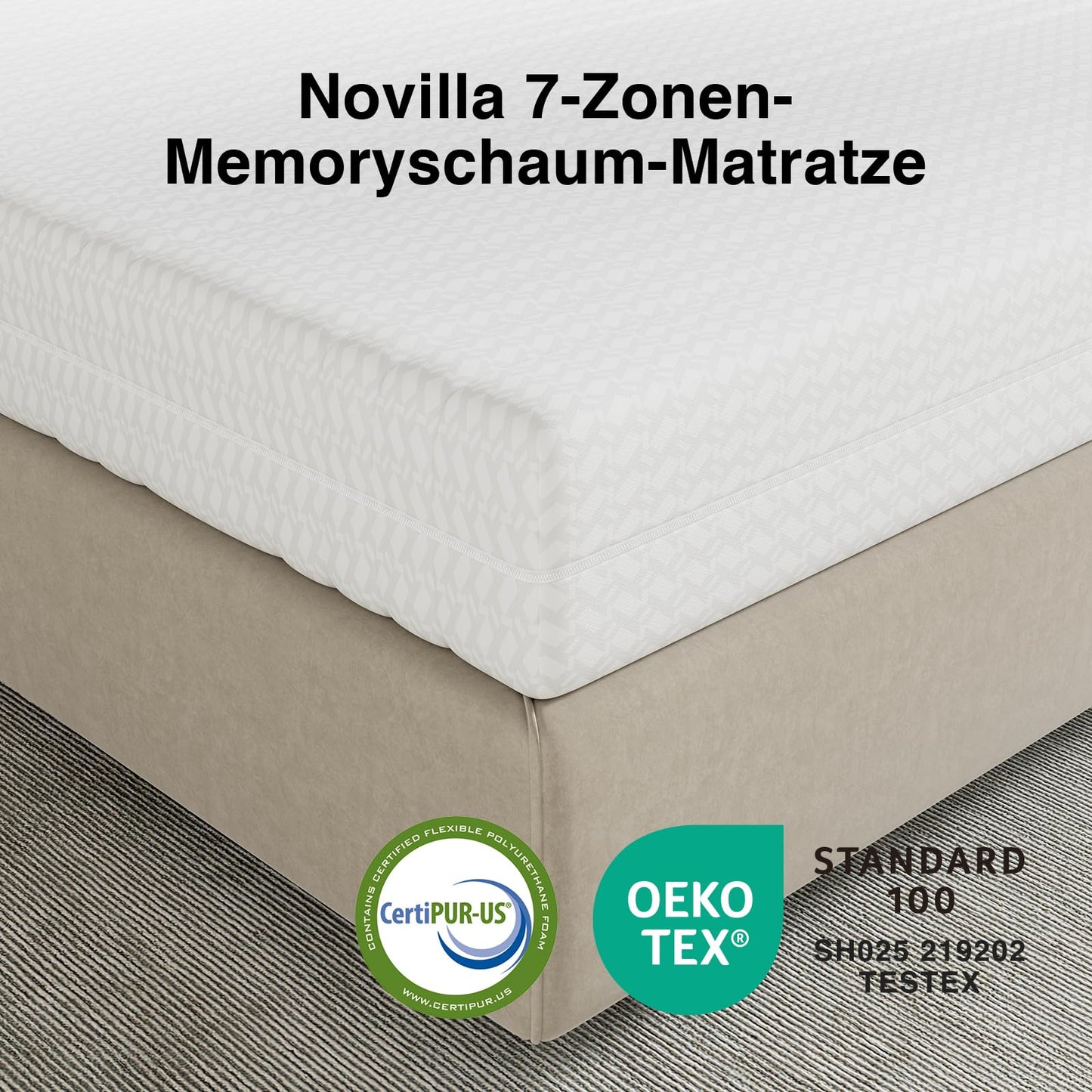 Novilla mattress H3/H4 7-zone cold foam mattress 120x200 | Various sizes & heights | Breathable cover, washable at 60° Oeko-Tex & CertiPUR-US Certified | Roll mattress 16 cm - N-B-M01909-16-120L-EU-N2