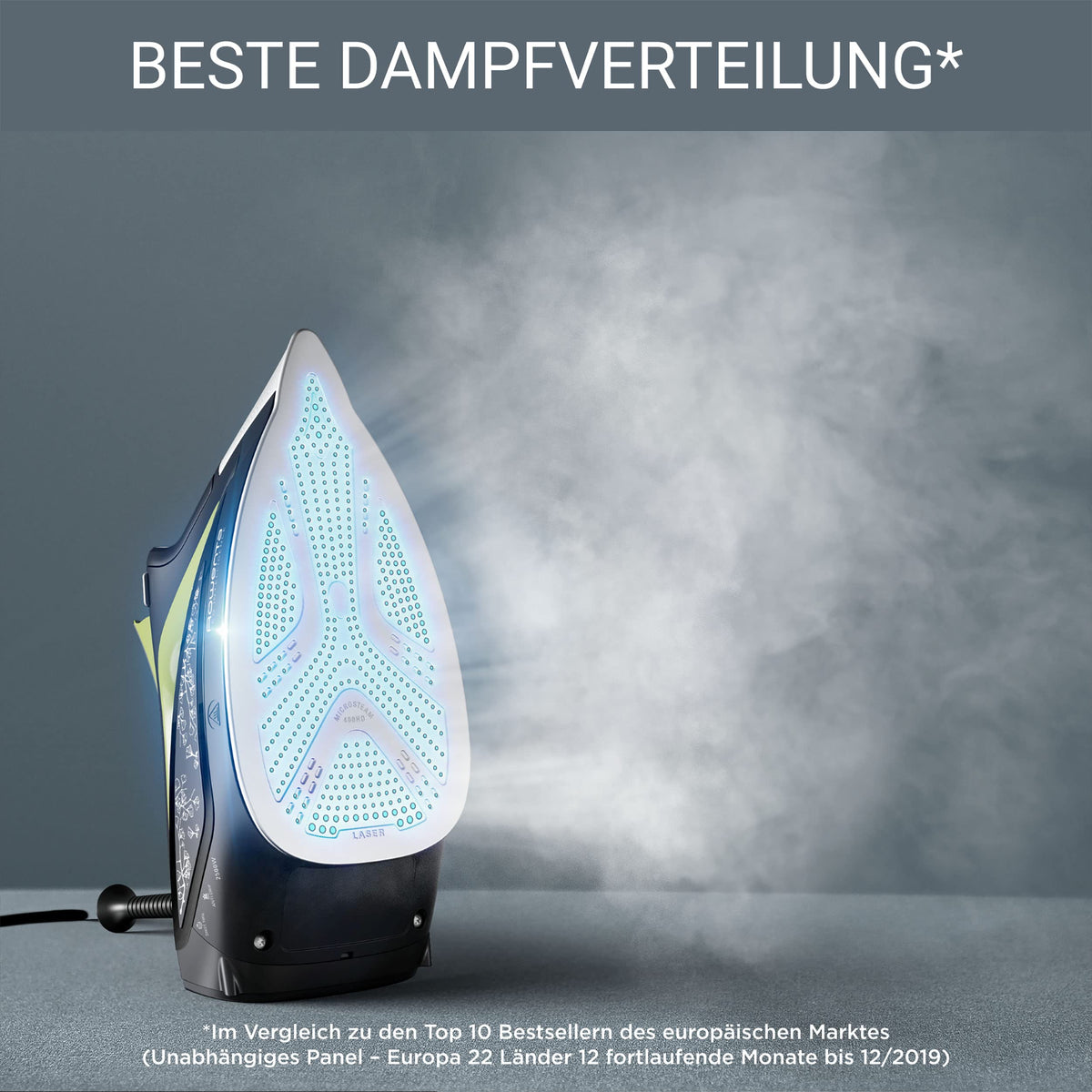 Rowenta Eco Intelligence Fier de călcat cu aburi, 2700 Watt, eliberare continuă a aburului: 45 g/min., impuls de abur: 180 g/min., talpă Laser Microsteam400 HD 3De, funcție anti-picurare, negru/verde, DW6330 - DW6330D1