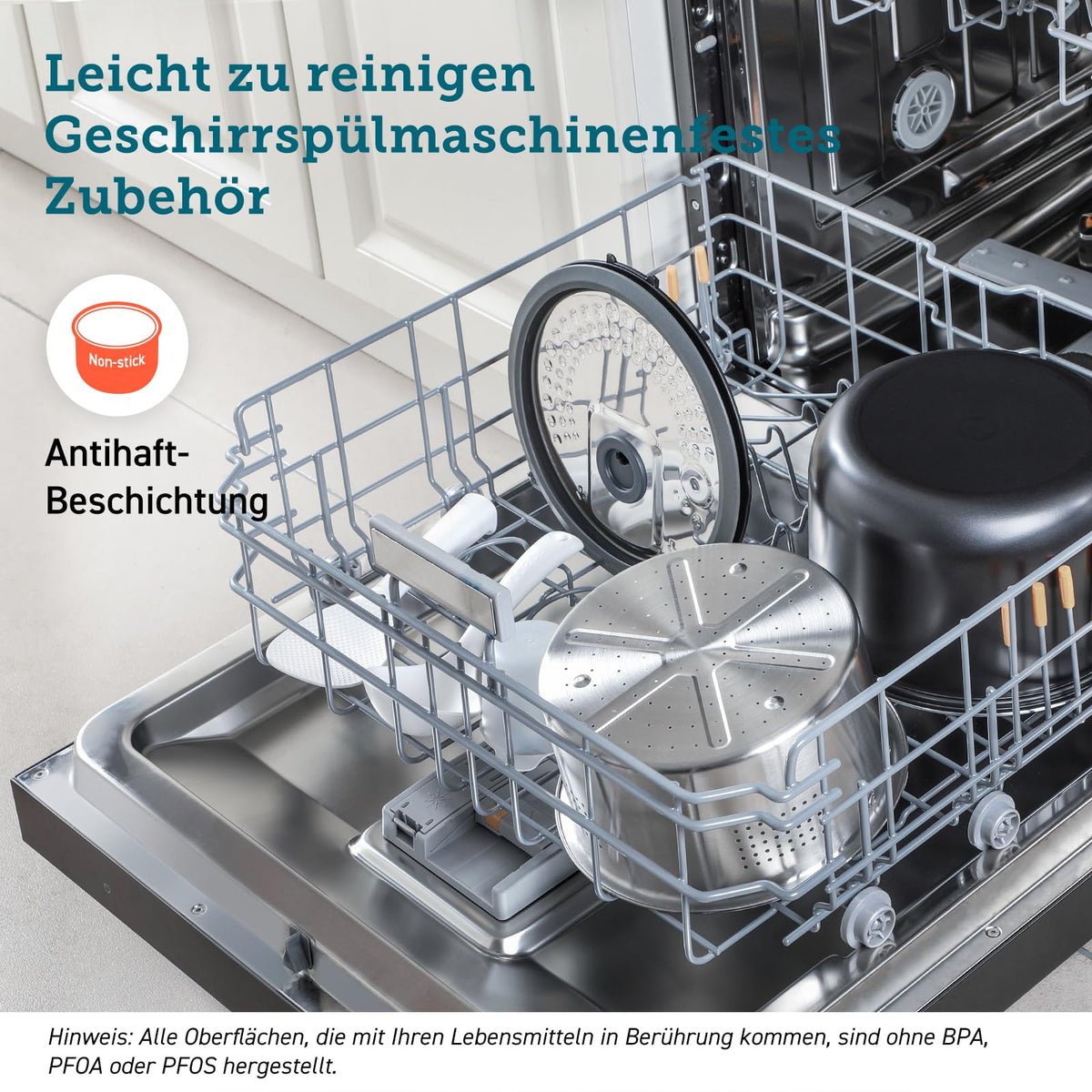 Cosori Reiskocher, Rice Cooker 5 L, Keramikbeschichtung, Fuzzy-Logik - CRC-R501-KEU