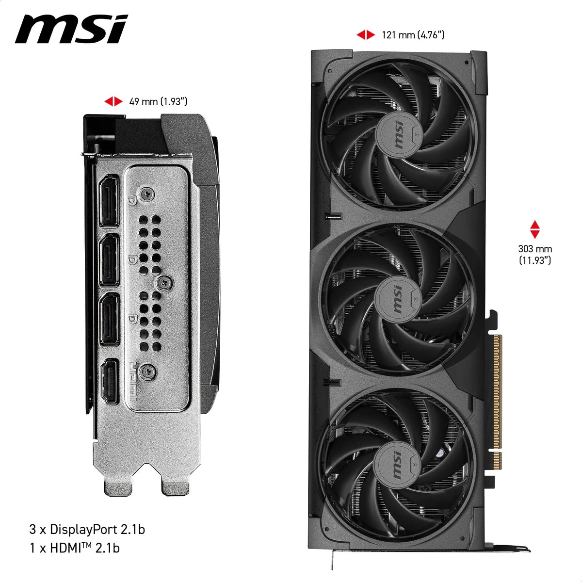 MSI GeForce RTX 5080 16G Ventus 3X OC Black - Gaming Graphics Card - V531-664R