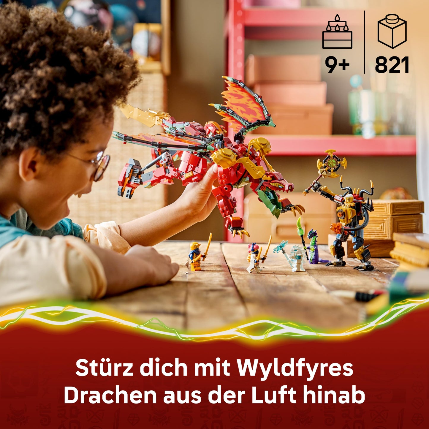 LEGO NINJAGO Wyldfyres Dragon Mech - 2-in-1 ninja action figure with Empress Beatrix's mech and 6 minifigures - birthday gift idea for boys aged 9 and up and fans - 71868