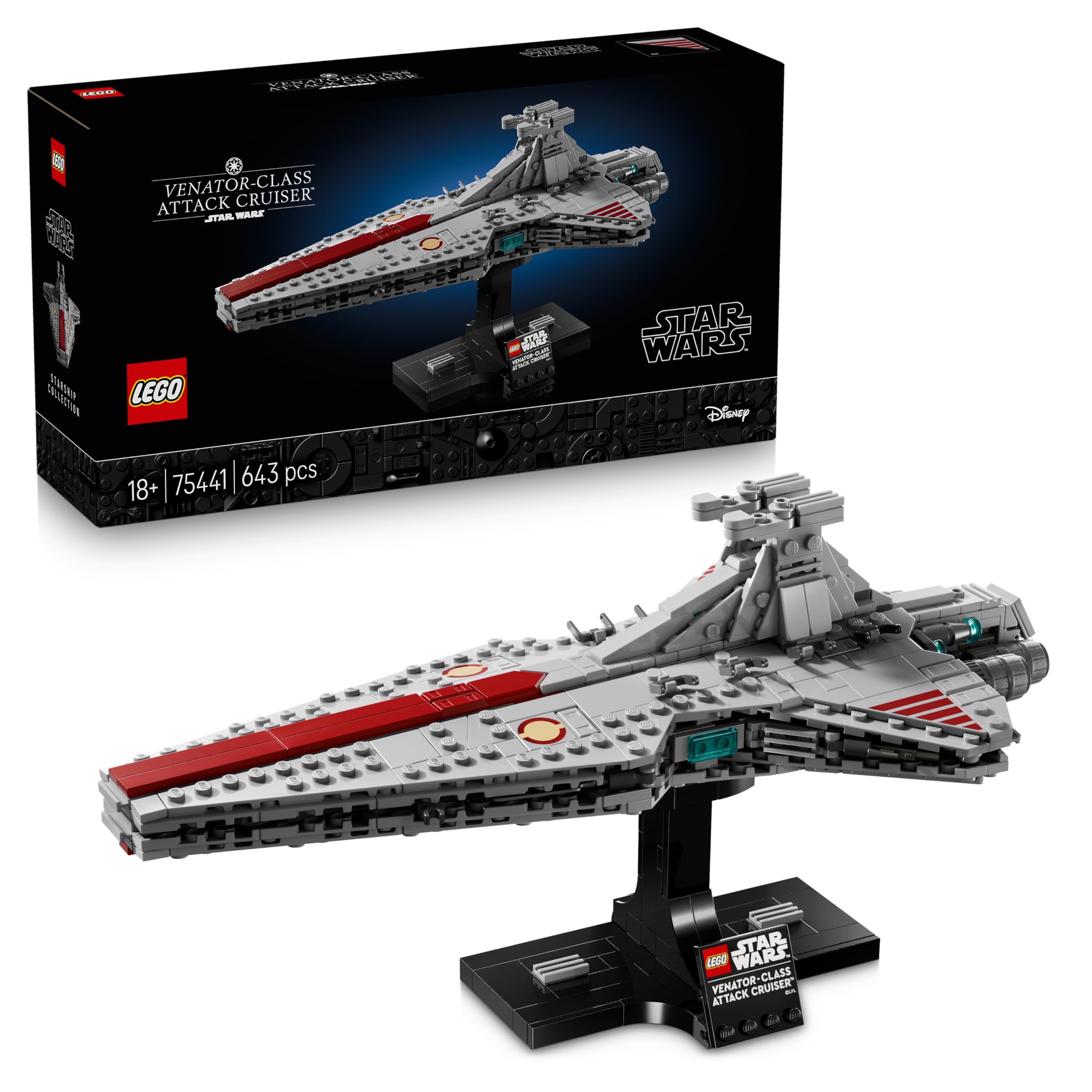 LEGO Star Wars 75441 Venator Class Attack Cruiser - Republic Warship Model Building Set for Adults - Living Room & Shelf Decoration - Gift for Revenge of the Sith Fans