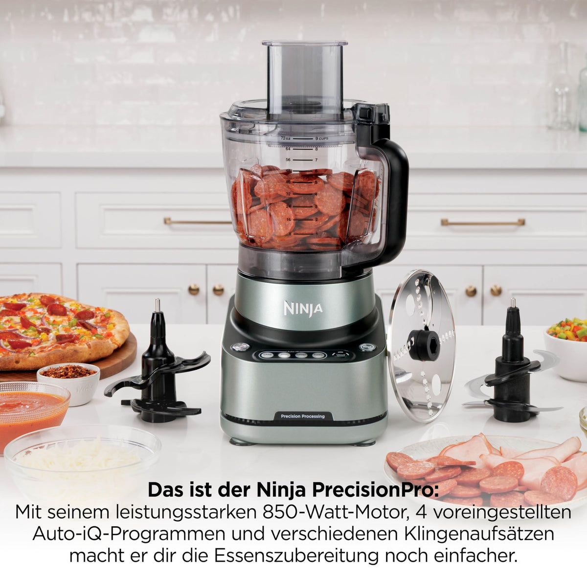 Ninja PrecisionPro 2,1 l robot de bucătărie, piese potrivite pentru mașina de spălat vase - BZ651EU