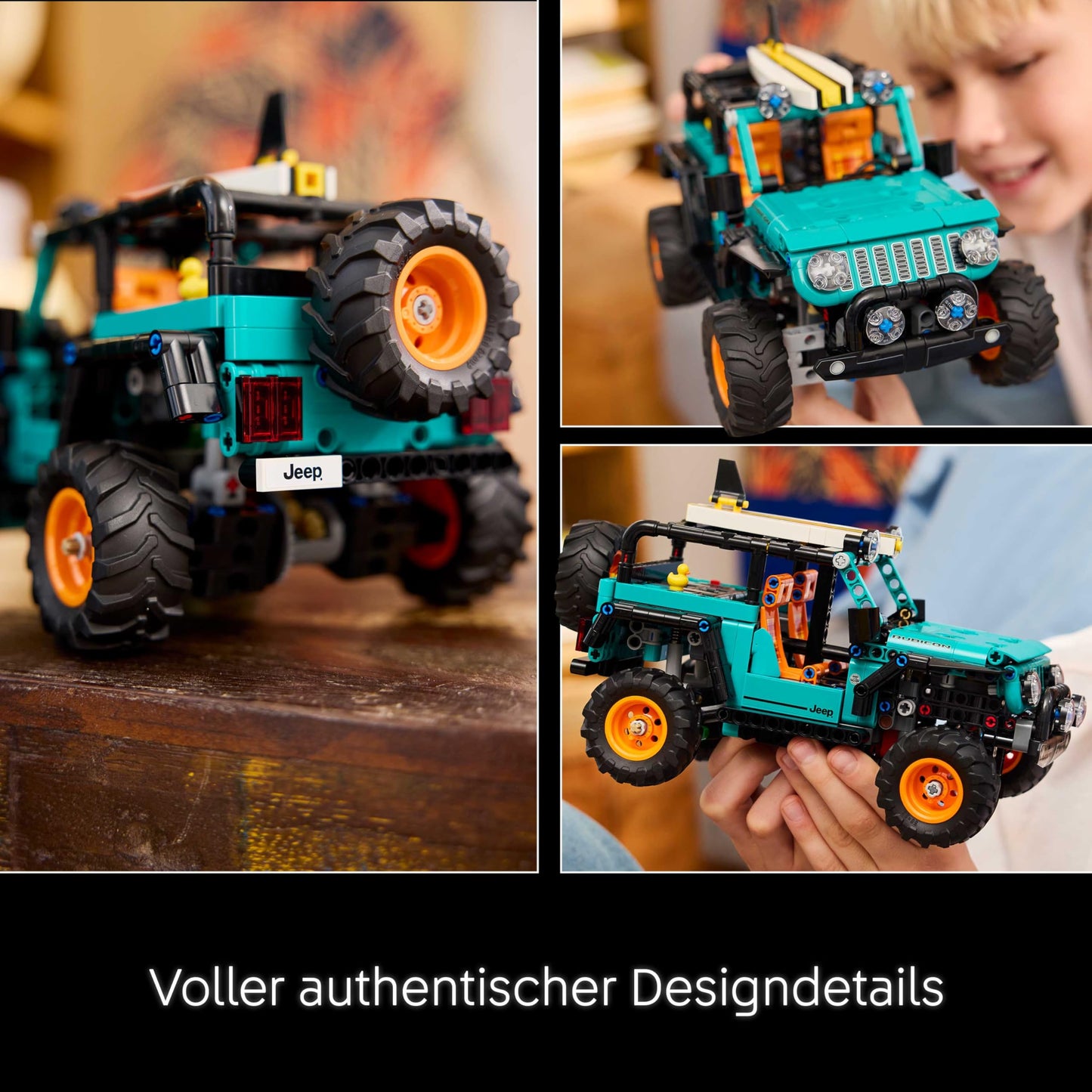 LEGO Technic Jeep Wrangler Rubicon off-road vehicle - off-road toy vehicle model building with V6 engine, steering and suspension - STEM birthday gift for boys aged 10 and over - 42227