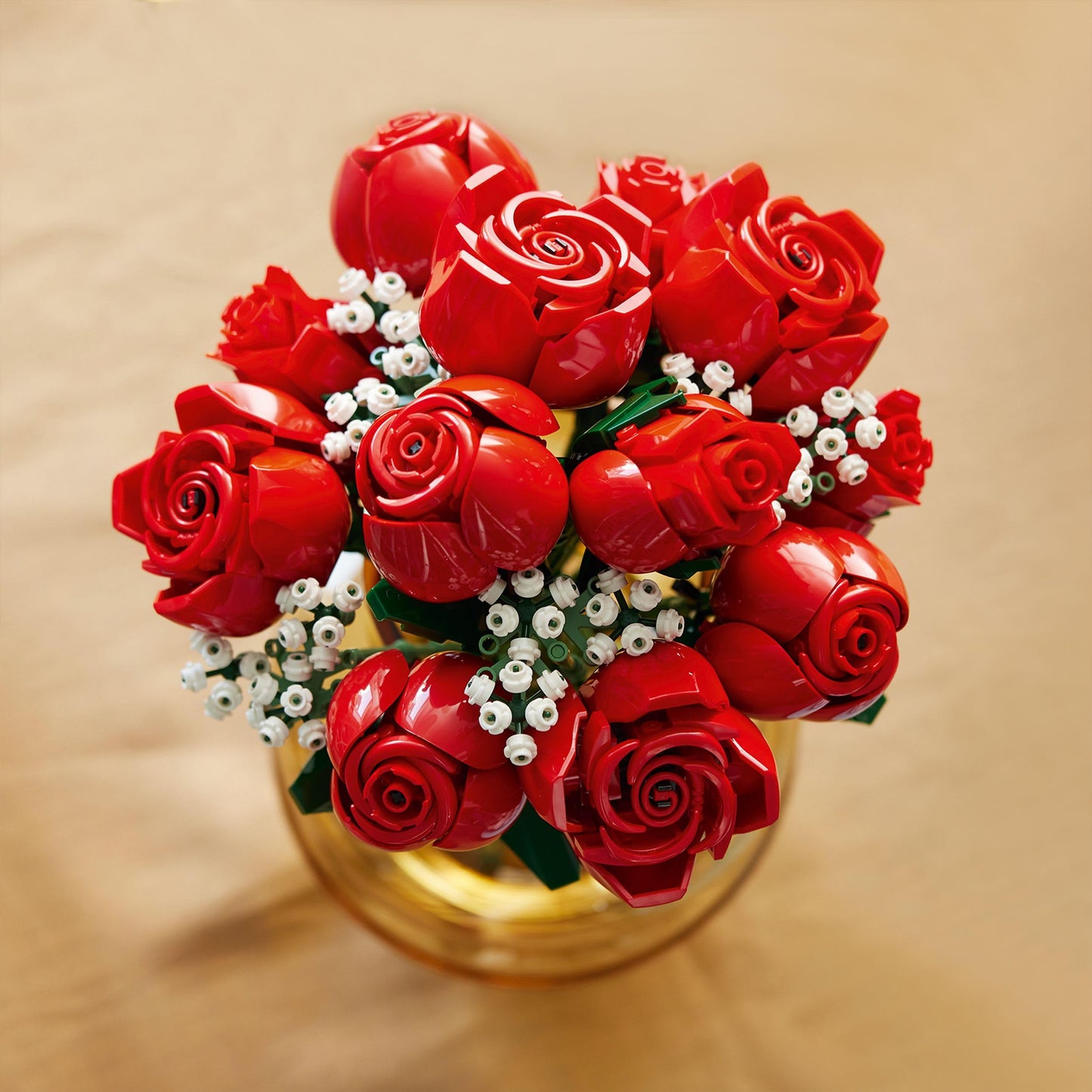 LEGO Botanicals Rose Bouquet - Set of Artificial Flowers for Adults - with 12 Artificial Roses & 4 Branches of Gypsophila - DIY Decoration for Building - Gift Idea for Women - 10328