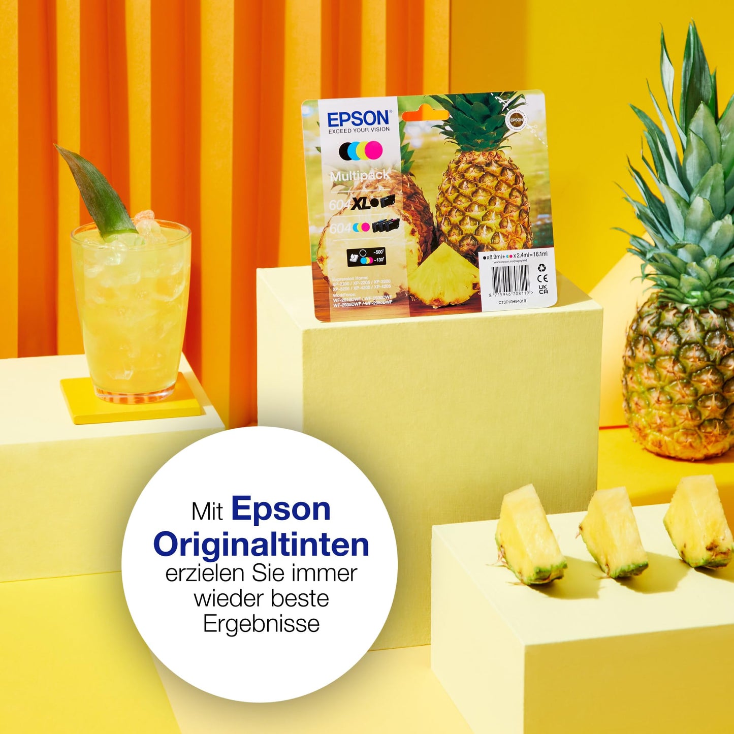 Epson 604 Pineapple, Genuine Yellow Ink Cartridge - C13T10G44020