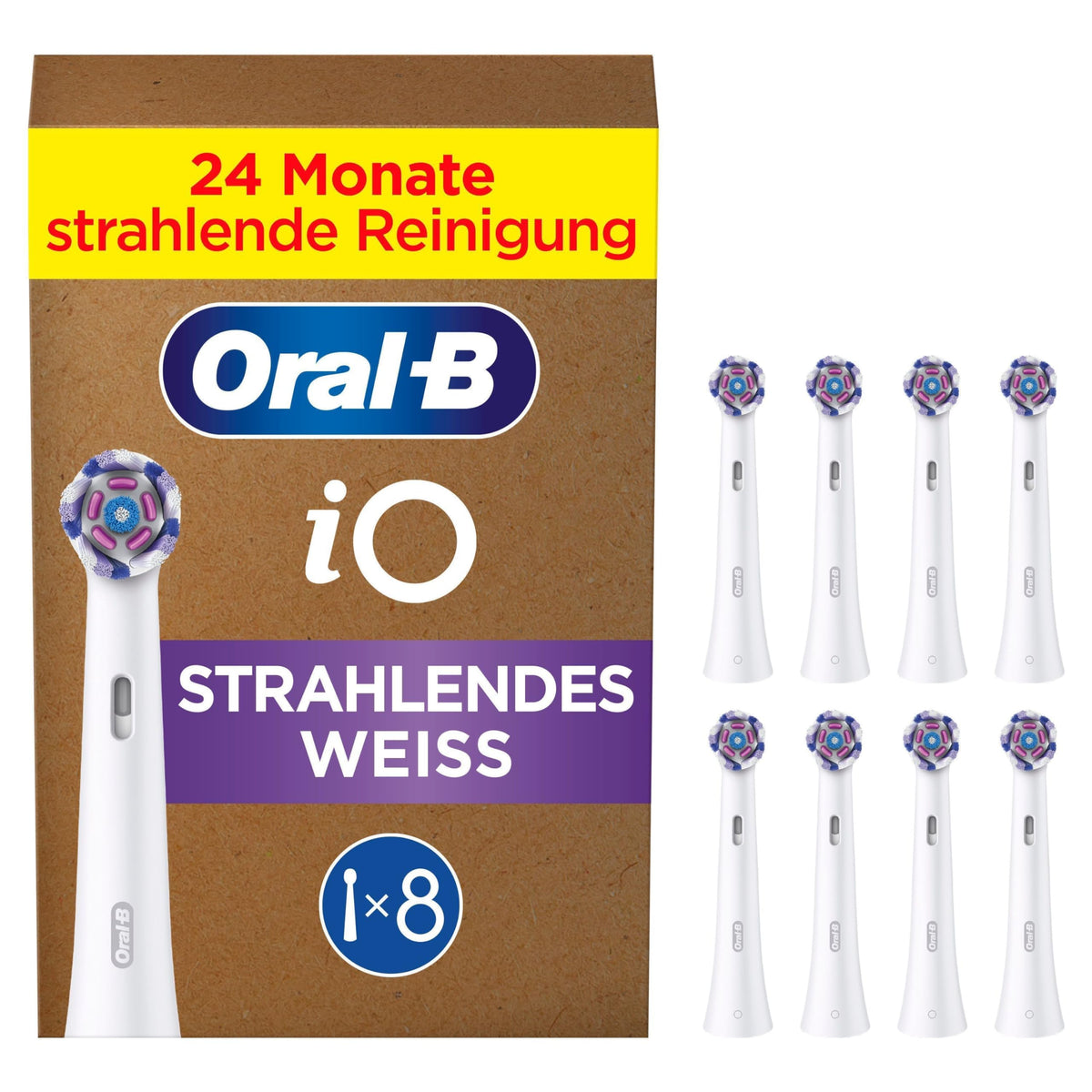Oral-B Replacement Brush Heads iO Radiant White, White, 8 pieces