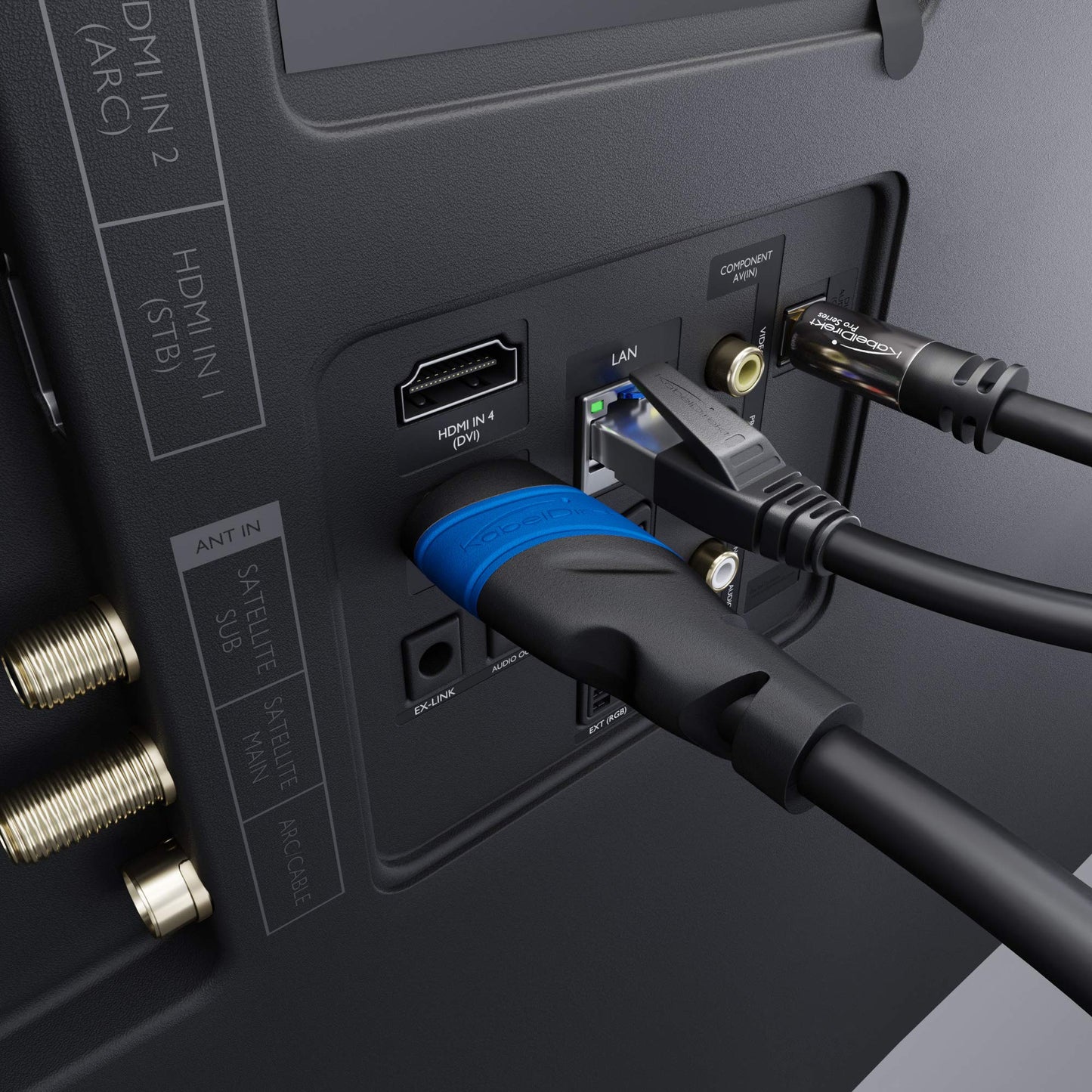 KabelDirekt – 4K HDMI cable – 2x 7.5m – German Flexcore technology - 2405