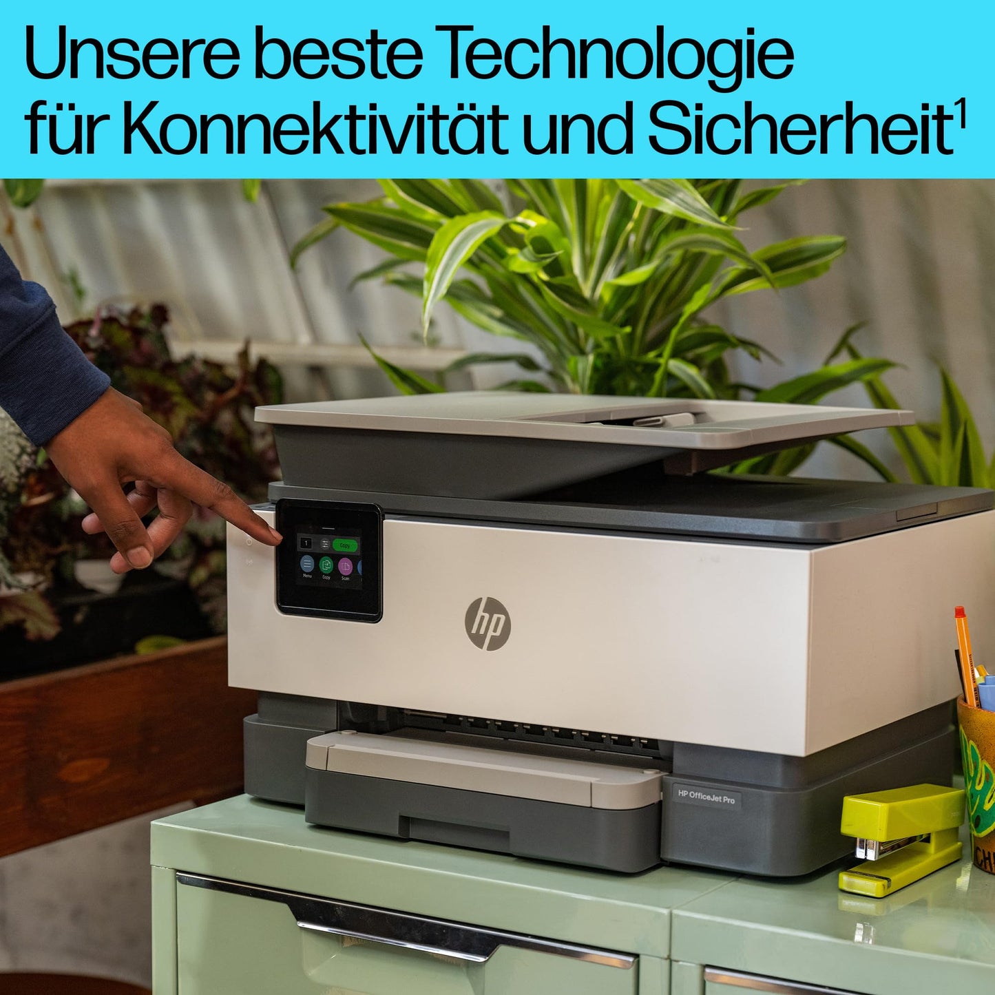 HP OfficeJet Pro 9120e multifunction printer, 6 months free printing Instant Ink included, printer, scanner, copier, fax, WLAN, LAN, duplex, airprint, gray-white - 403X8B#629