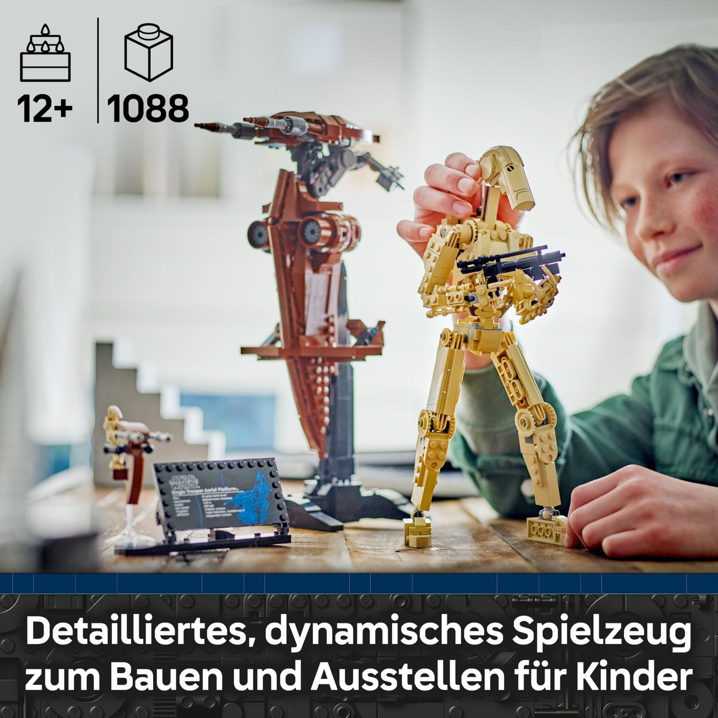 LEGO Star Wars 75428 Battle Droid with STAP building toy - play and display figure with speeder - collector's gift for boys aged 12 and over, teenagers and fans of The Phantom Menace