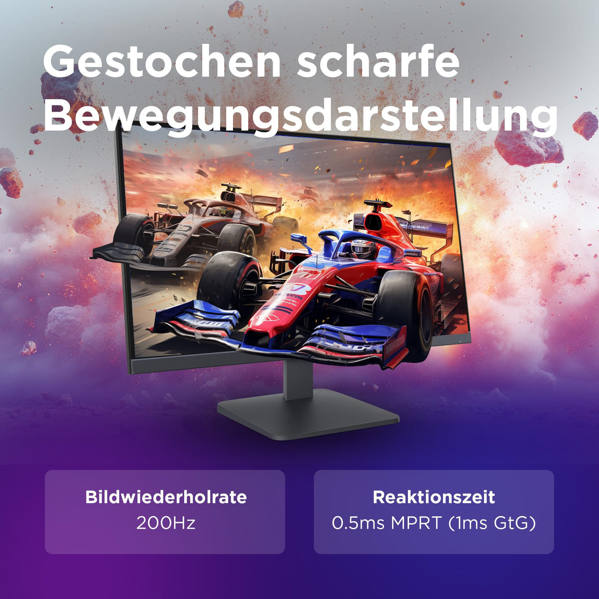 Lenovo LOQ 27-10 | 27'' Full HD Gaming Monitor | 1920 x 1080 | 16:9 | 200 Hz | 0.5ms Response Time | HDMI 2.1 | DisplayPort | 3-Sided Panel | AMD FreeSync Premium | Luna Gray - 68F2GACBEU