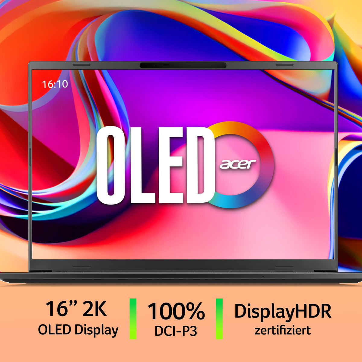 Acer Aspire 16 AI OLED | Laptop | Ryzen AI 5 | 16GB | 512GB | cu adaptor de alimentare - A16-61M-R8RH