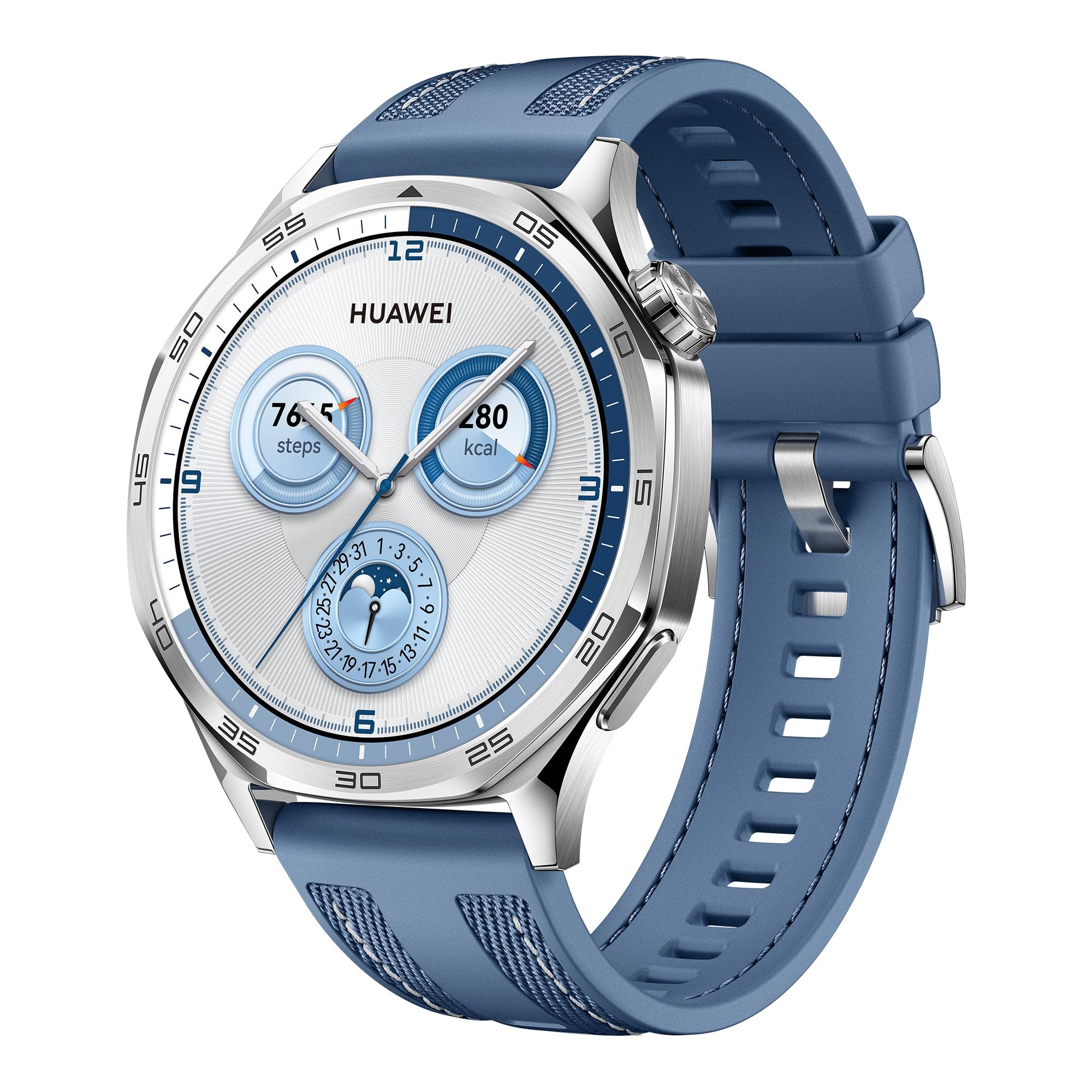 HUAWEI Watch GT 5 Smartwatch, GPS fitness watch, sleep tracker, running and cycling functions, health monitoring, up to 14 days battery life, compatible with iOS & Android, 46 mm, blue