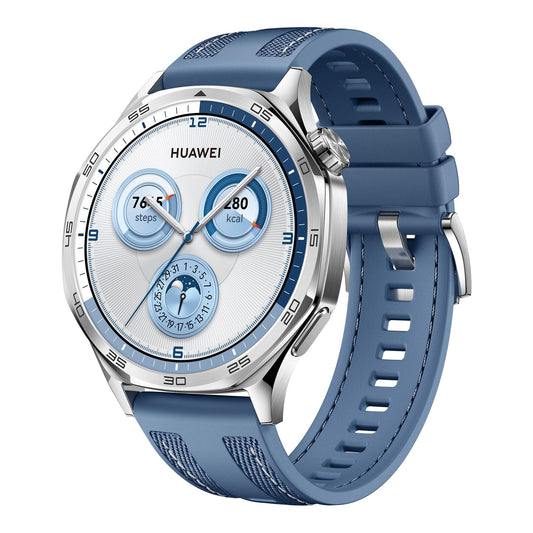 HUAWEI Watch GT 5 Smartwatch, GPS fitness watch, sleep tracker, running and cycling functions, health monitoring, up to 14 days battery life, compatible with iOS & Android, 46 mm, blue