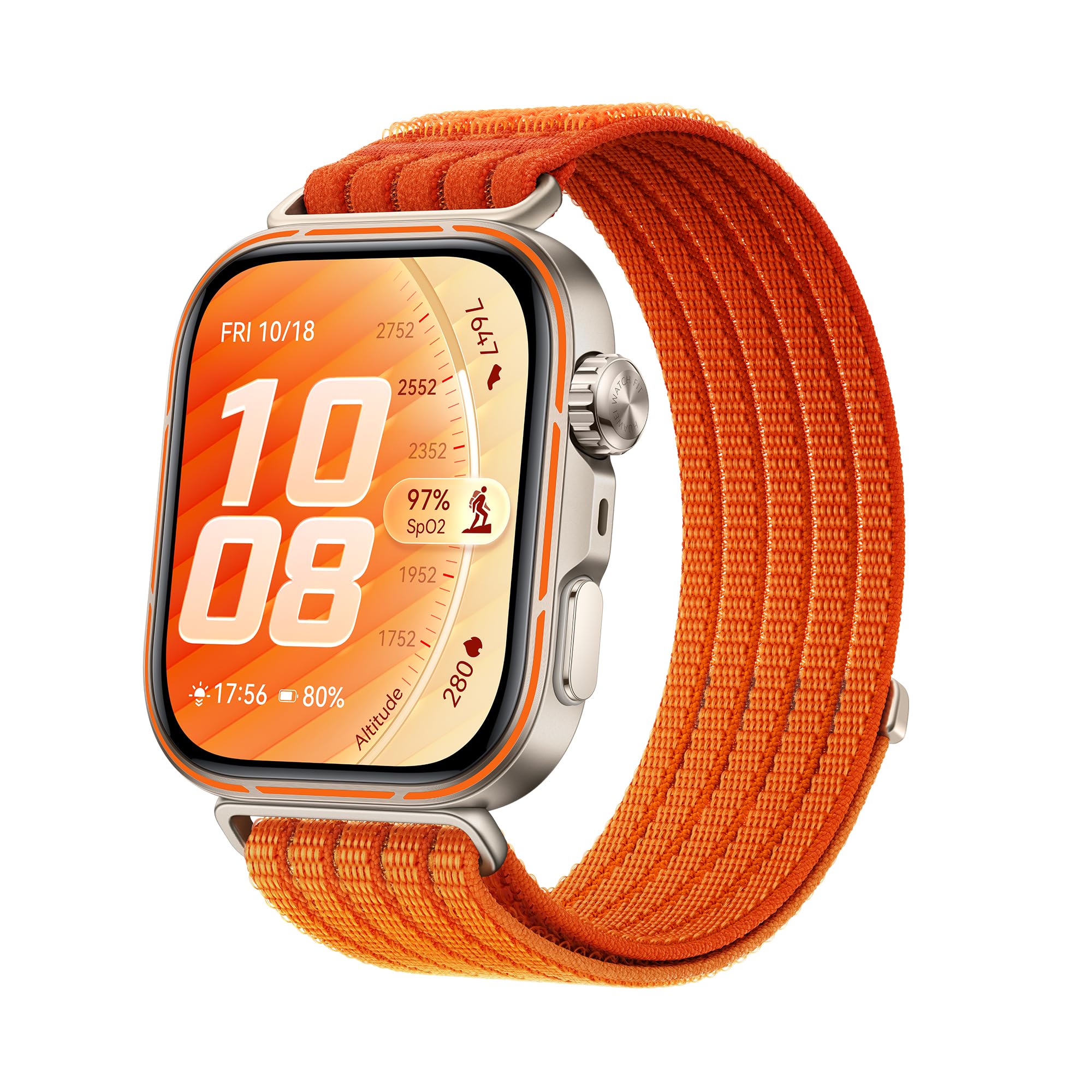 HUAWEI Watch FIT 5 Pro Smartwatch, GPS, fitness tracker with ECG & sleep tracker, 1.92" display, NFC payment, sports watch with sports analysis, up to 10 days battery, 5 ATM, for iOS & Android, orange - Niki-B29W