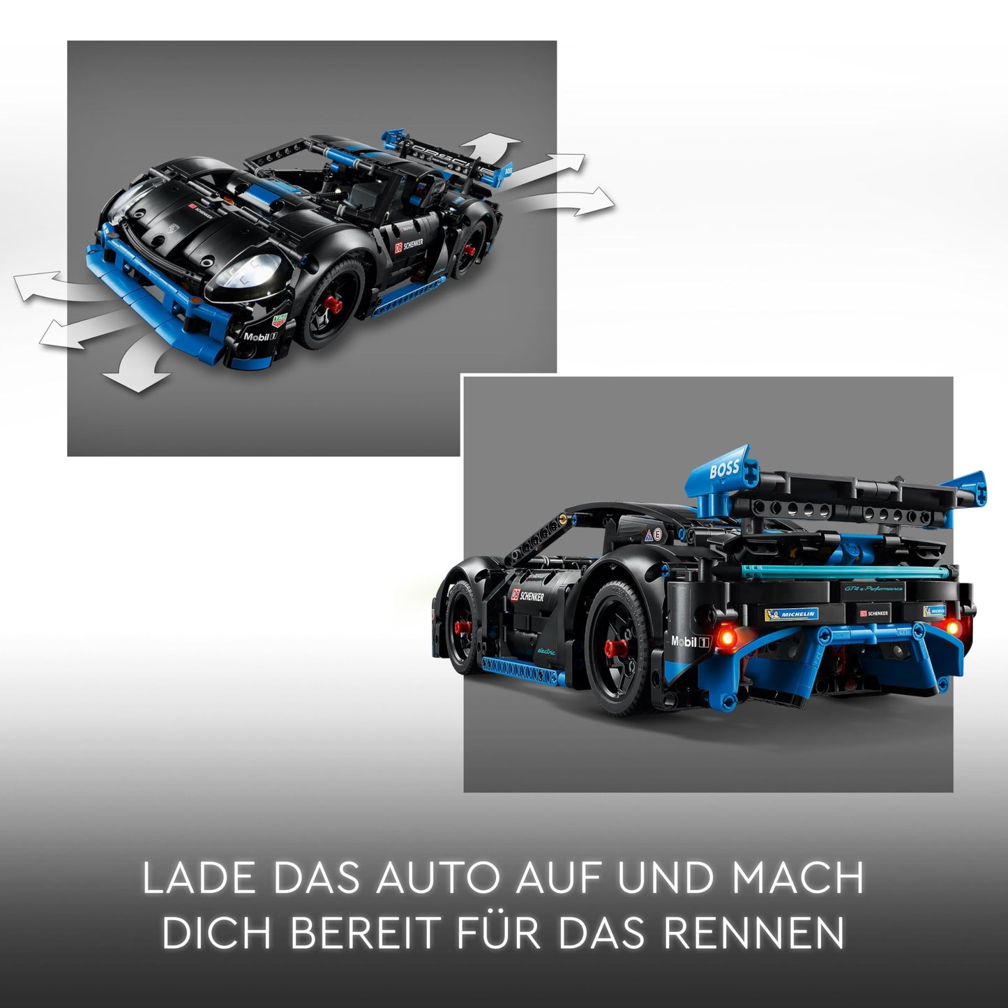 LEGO Technic Porsche GT4 e-Performance racing car, remote-controlled speedster, interactive model car, gift for children, building toy for ages 10 and up 42176