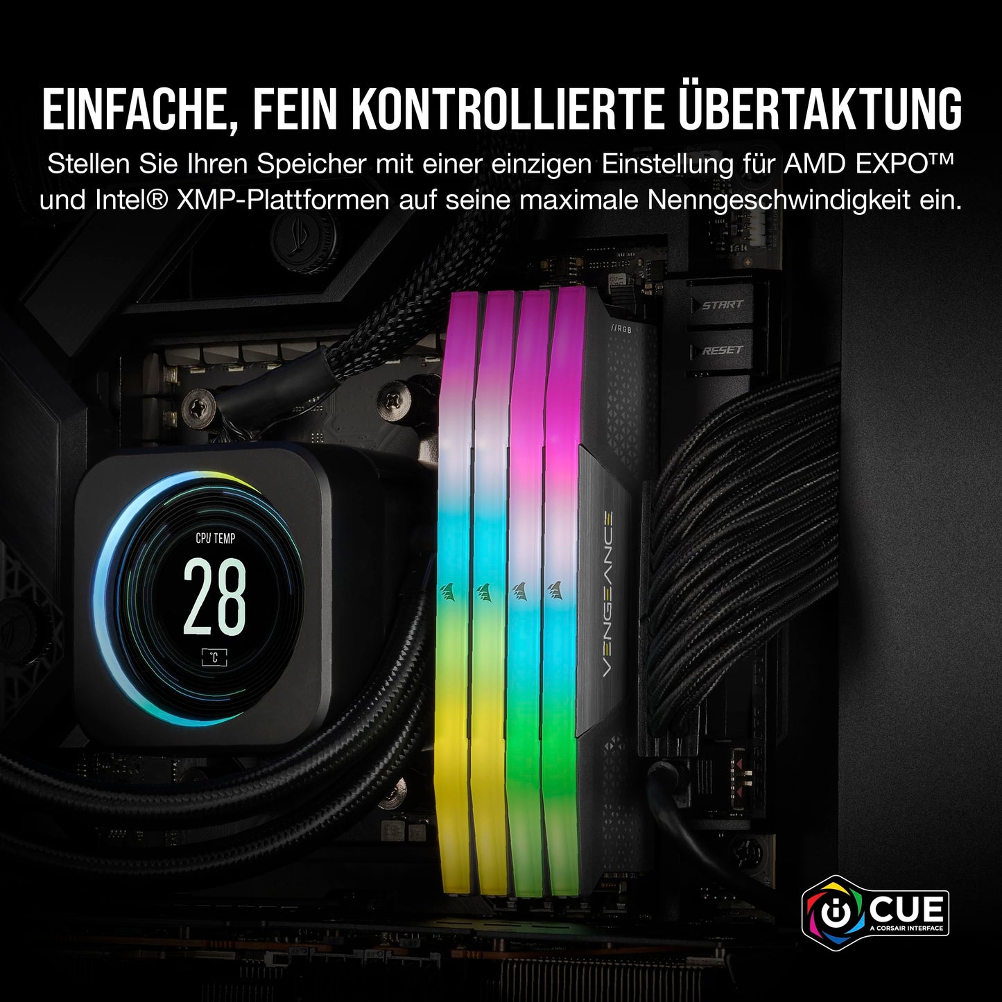 CORSAIR VENGEANCE RGB DDR5 RAM 32GB (2x16GB) Up to 6000MHz CL36-44-44-96 1.35V AMD EXPO Intel XMP 3.0 Desktop Memory - Gray (CMH32GX5M2E6000Z36)