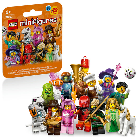 LEGO Minifigures Series 29 - surprise box with 1 of 12 collectible figures - figures including goalkeeper & unicorn elf - party bag for boys and girls aged 6 and over - 71052