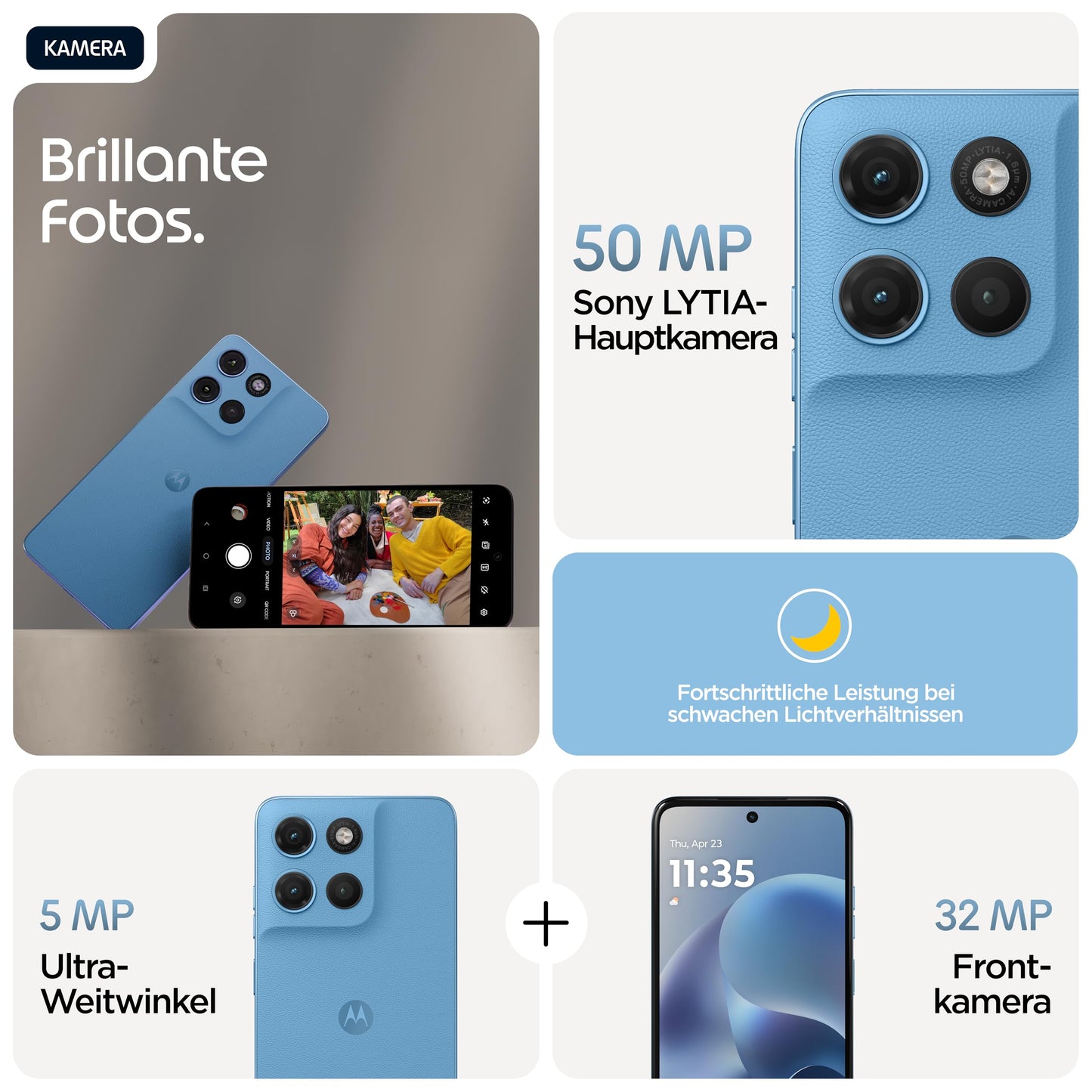 Motorola Moto g17 Smartphone 50MP Camera 4-128GB Alaskan Blue - PBBKOO14DE