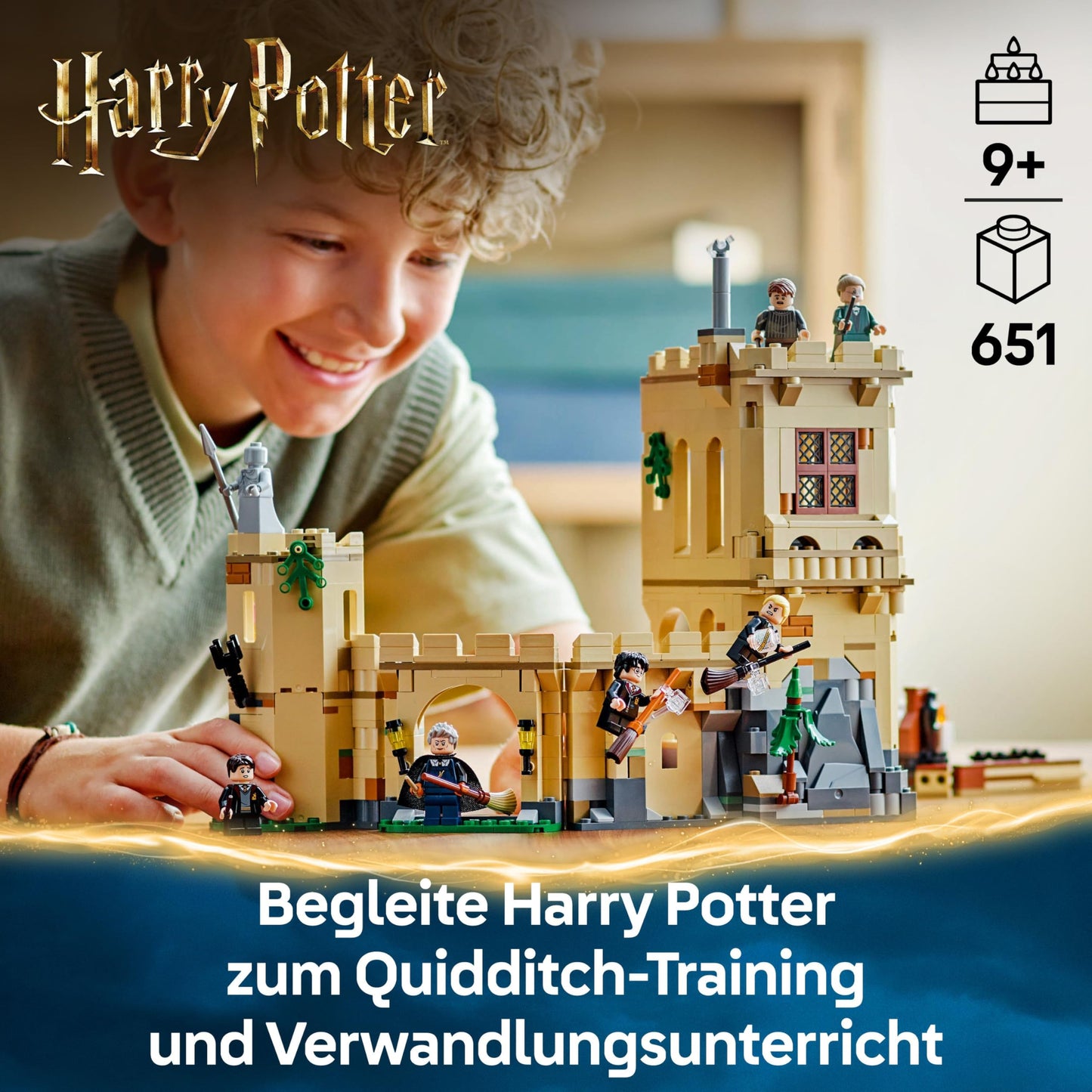 LEGO Harry Potter Hogwarts Castle: Flying lessons, adventure playset with 6 collectible minifigures, including Draco Malfoy & Professor McGonagall, role play set for boys and girls aged 9 and up 76447