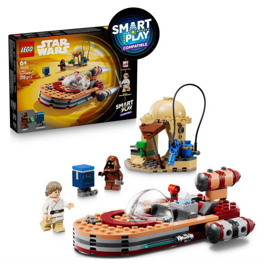 LEGO Star Wars 75420 SMART Play: Luke's Landspeeder - Compatible interactive toy including SMART tag and Luke Skywalker minifigure - gift idea for boys, girls and adult fans aged 6 and over