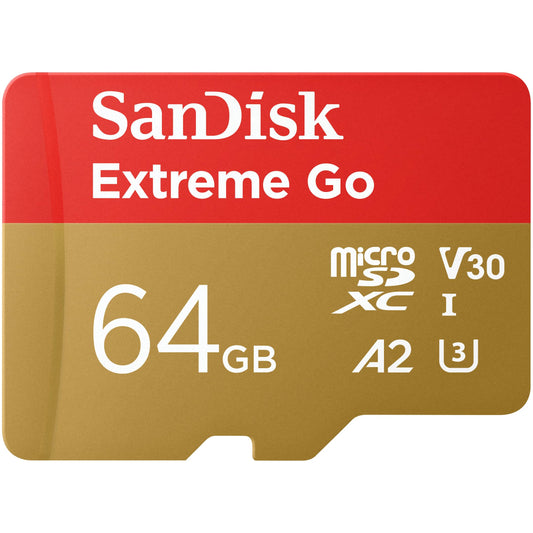 SANDISK 64GB Extreme Go Micro SDXC Card (For Android - SDSQXBU-064G-GZ6MA