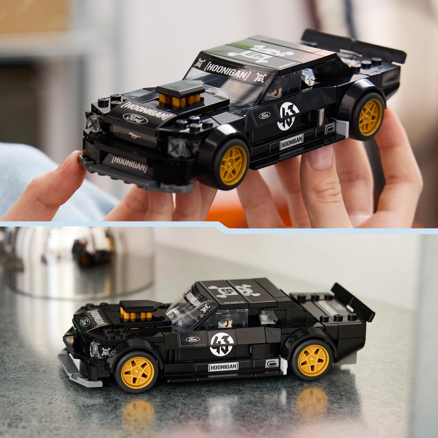 LEGO Speed Champions Ken Blocks 1965 Ford Mustang Hoonicorn V1 - Muscle Car Toy - Model Building with Minifigure to Collect - Children's Room Decoration - Mint Gift for Boys Ages 9 and Up and Fans - 77262