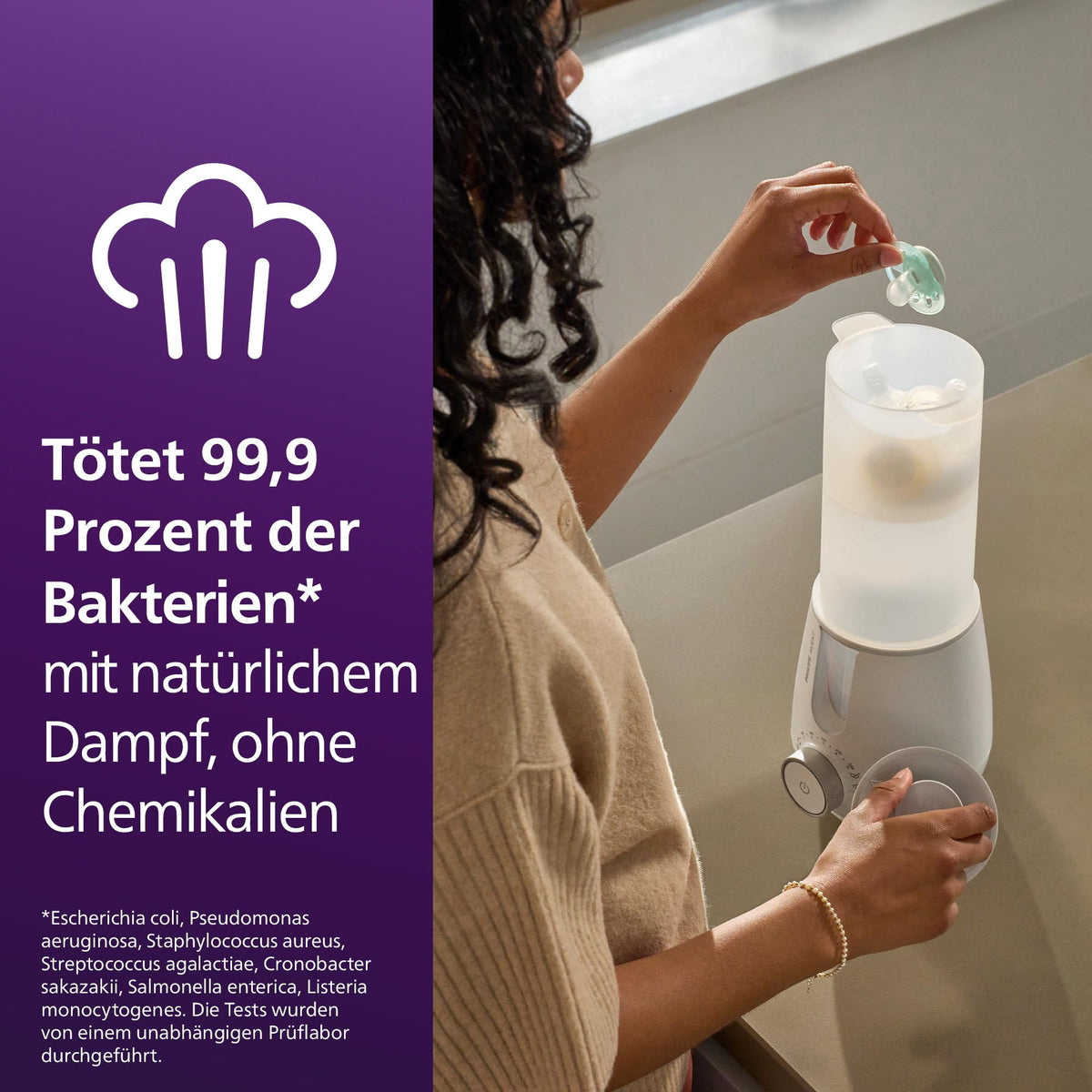 Philips Avent Premium 2-in-1 Bottle Warmer and Sterilizer – Warm water bath technology with hospital-grade standards, intelligent temperature sensor, prevents hot spots, SCF359/00