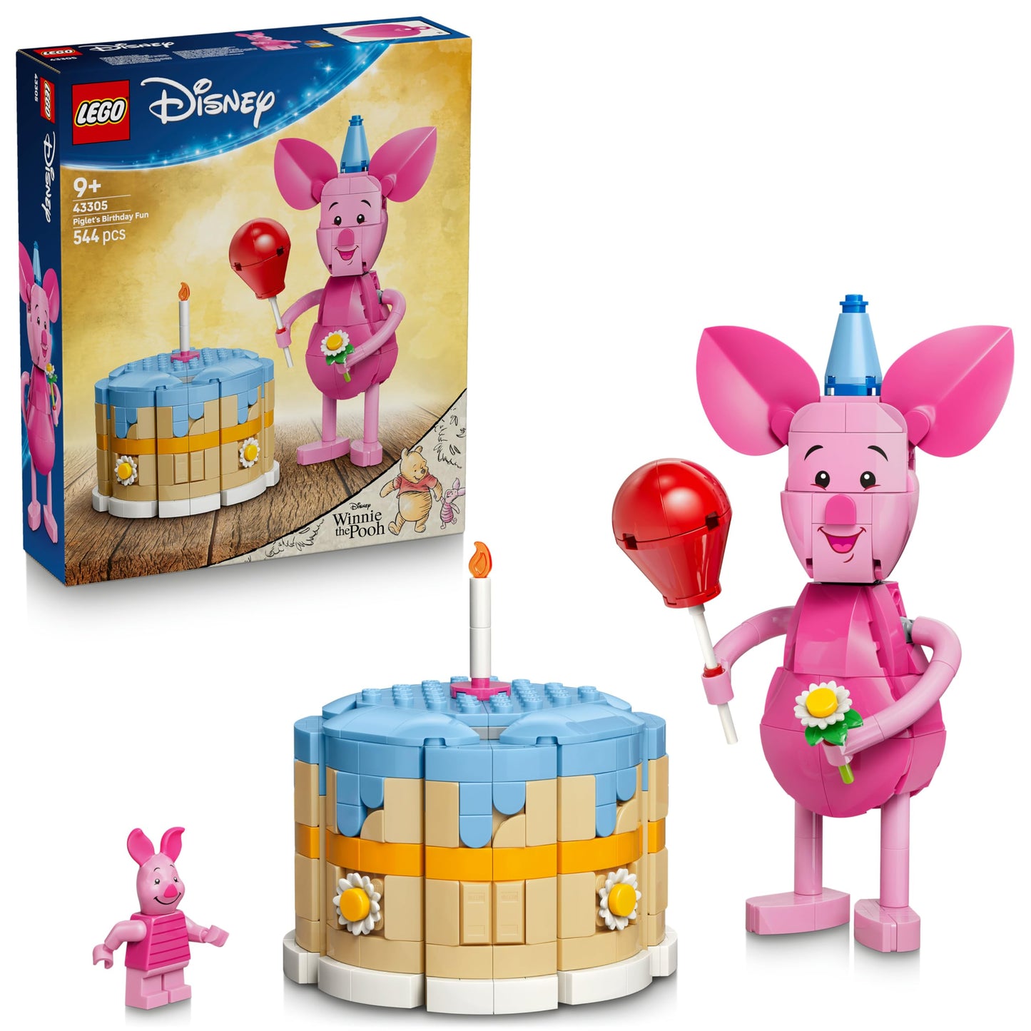 LEGO | Disney Piglet's Birthday Fun - Toy with Cute Animal Figure, Birthday Cake & Collectible Minifigure - Gift Idea for Girls Ages 9 and Up & Fans - 43305